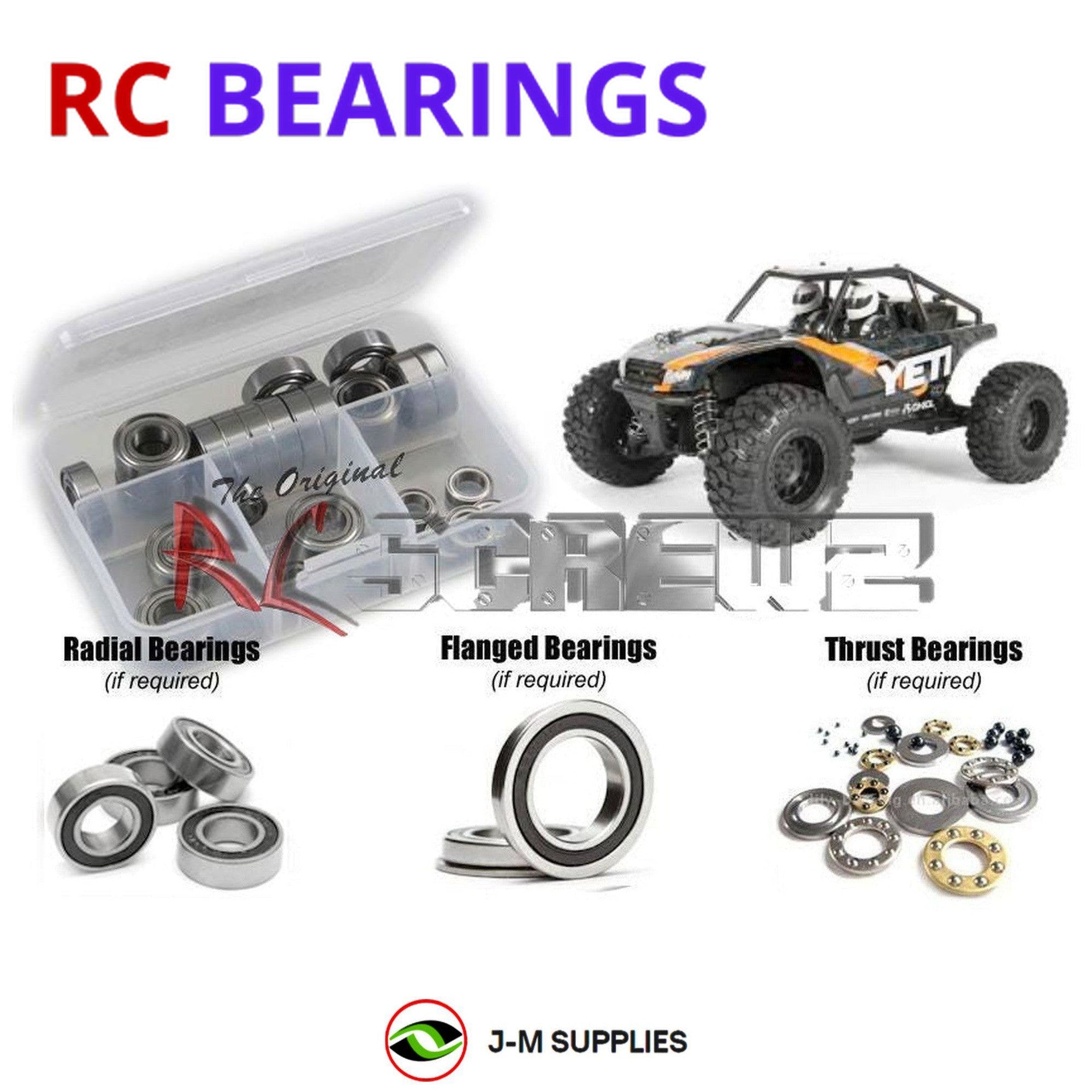 RCScrewZ Rubber Shielded Bearing Kit axi026r for Axial Yeti Jr. 1/18th #90054 - Picture 1 of 12