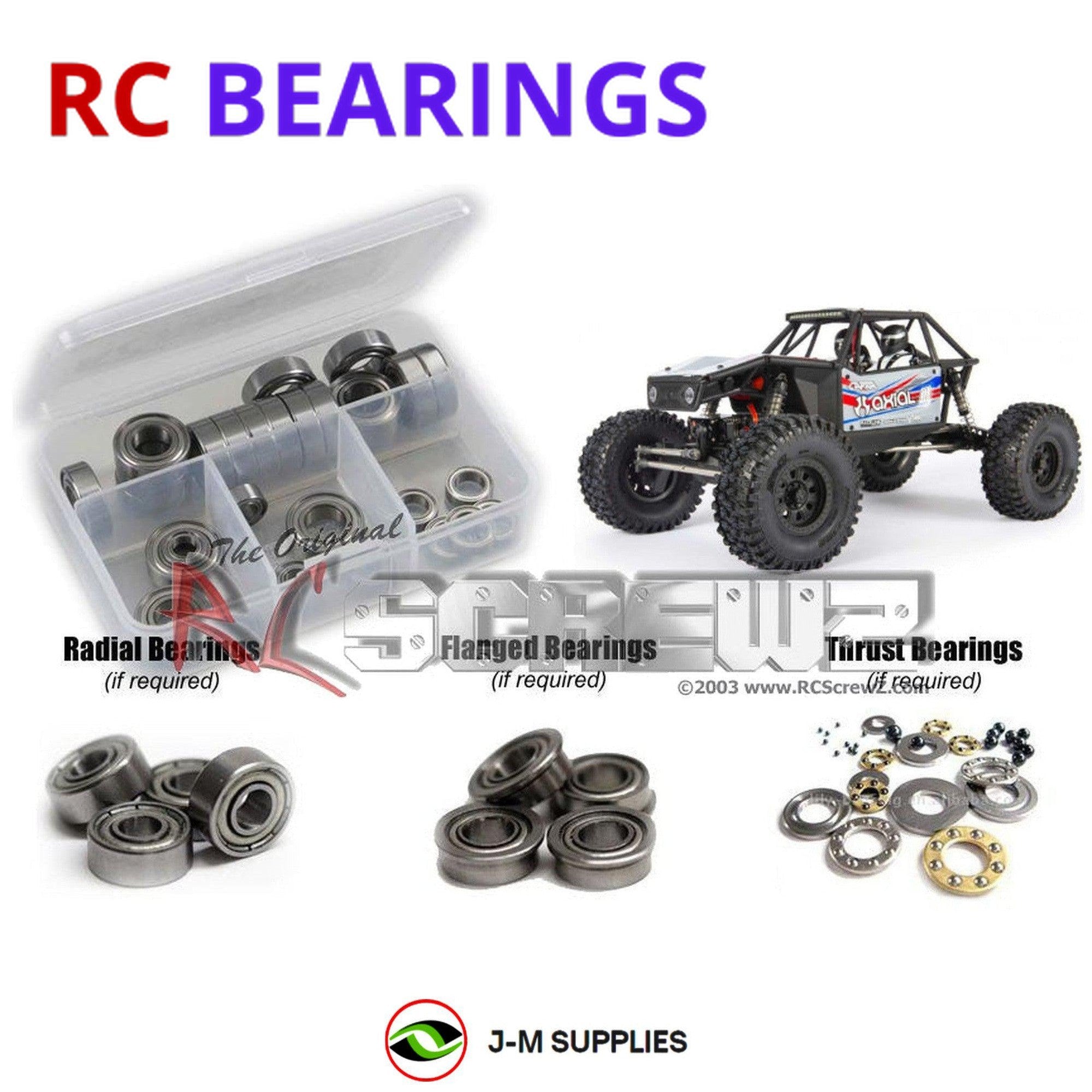 RCScrewZ Metal Shielded Bearing Kit axi031b for Axial Capra 1.9/RTR AXI03004 - Picture 1 of 12