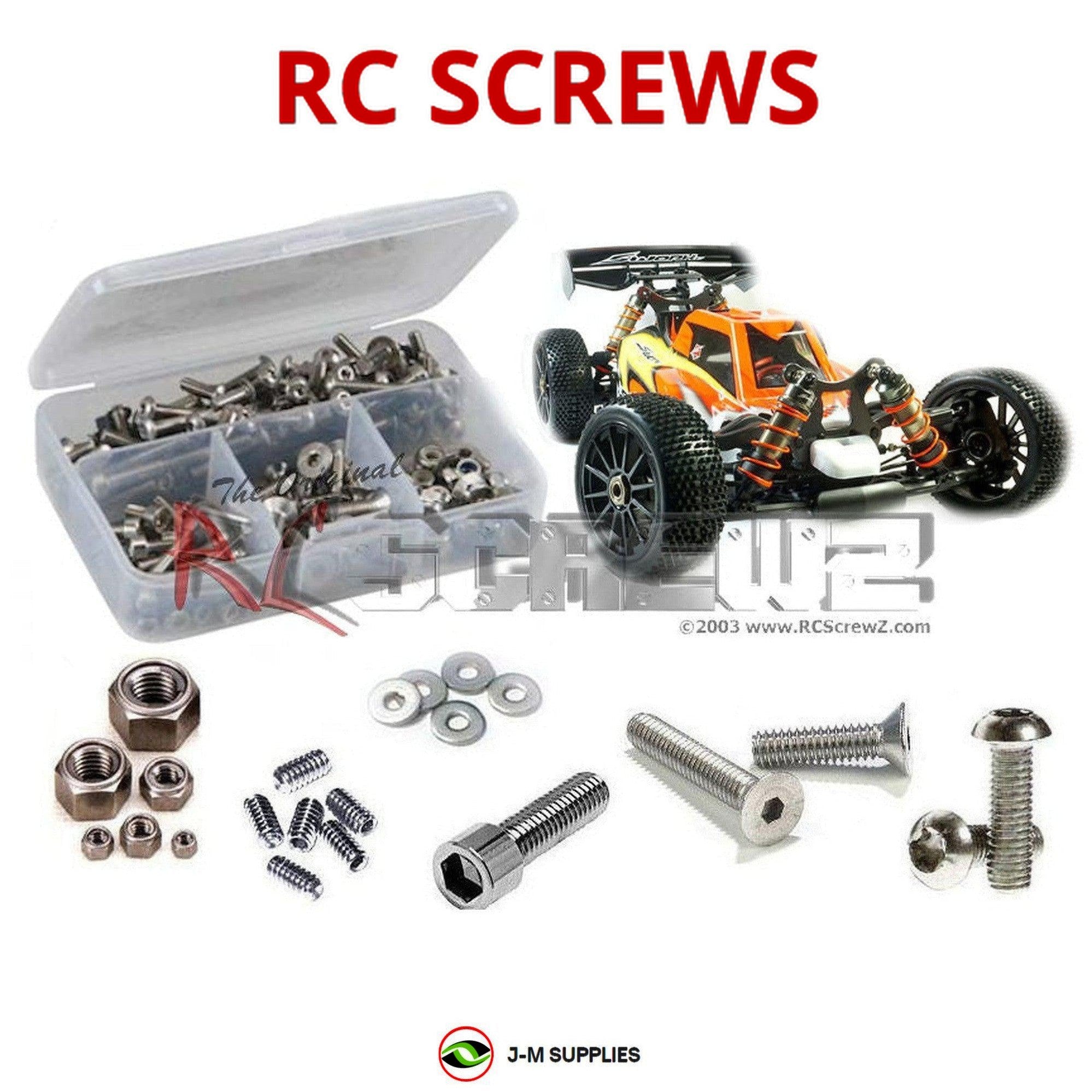 RCScrewZ Stainless Screw Kit swz016 for SWorkZ Apollo 1/8th - Picture 1 of 12