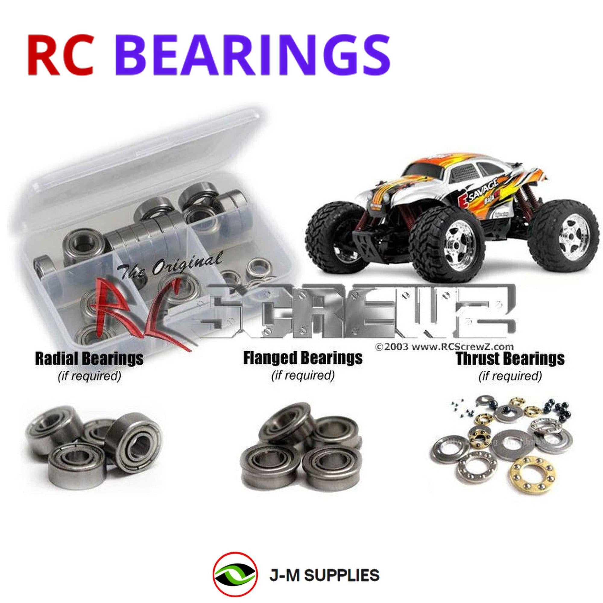 RCScrewZ Metal Shielded Bearing Kit hpi035b for HPI Racing E-Savage RTR - Picture 1 of 12