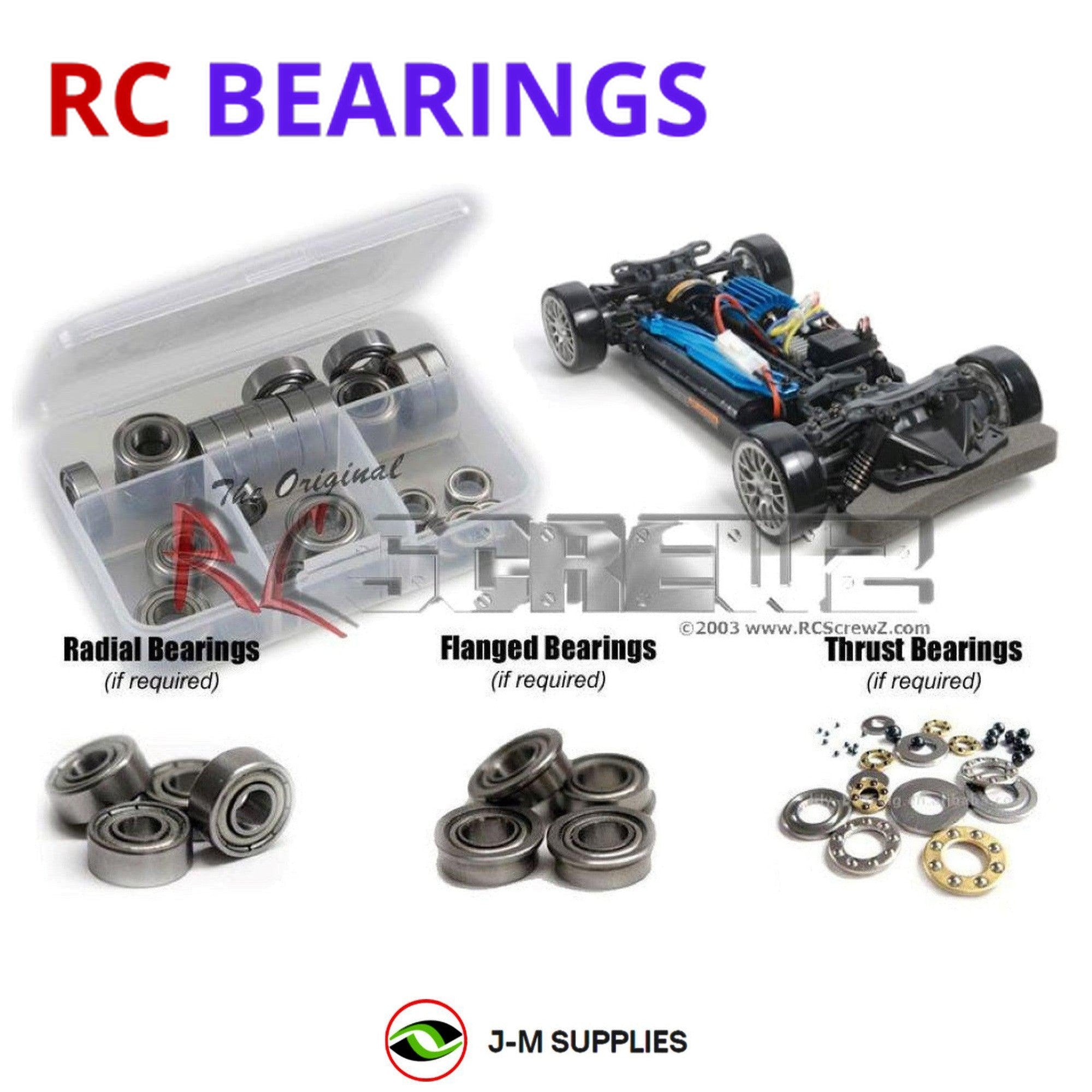 RCScrewZ Metal Shielded Bearing Kit tam179b for Tamiya TT-02D Drift #58584 - Picture 1 of 12