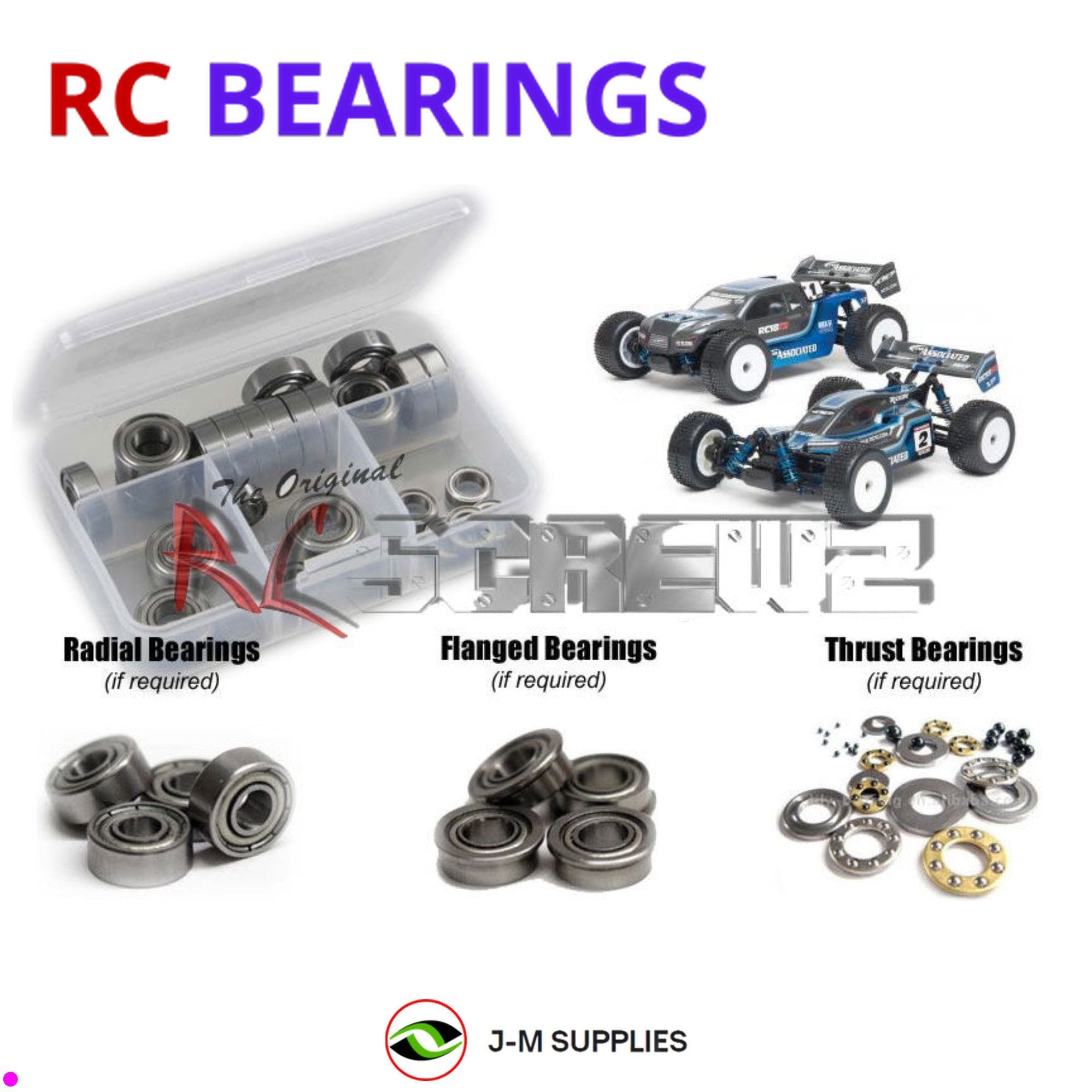 RCScrewZ Metal Shielded Bearing Kit ass041b for Associated RC18T2/B2 RTR - Picture 1 of 12