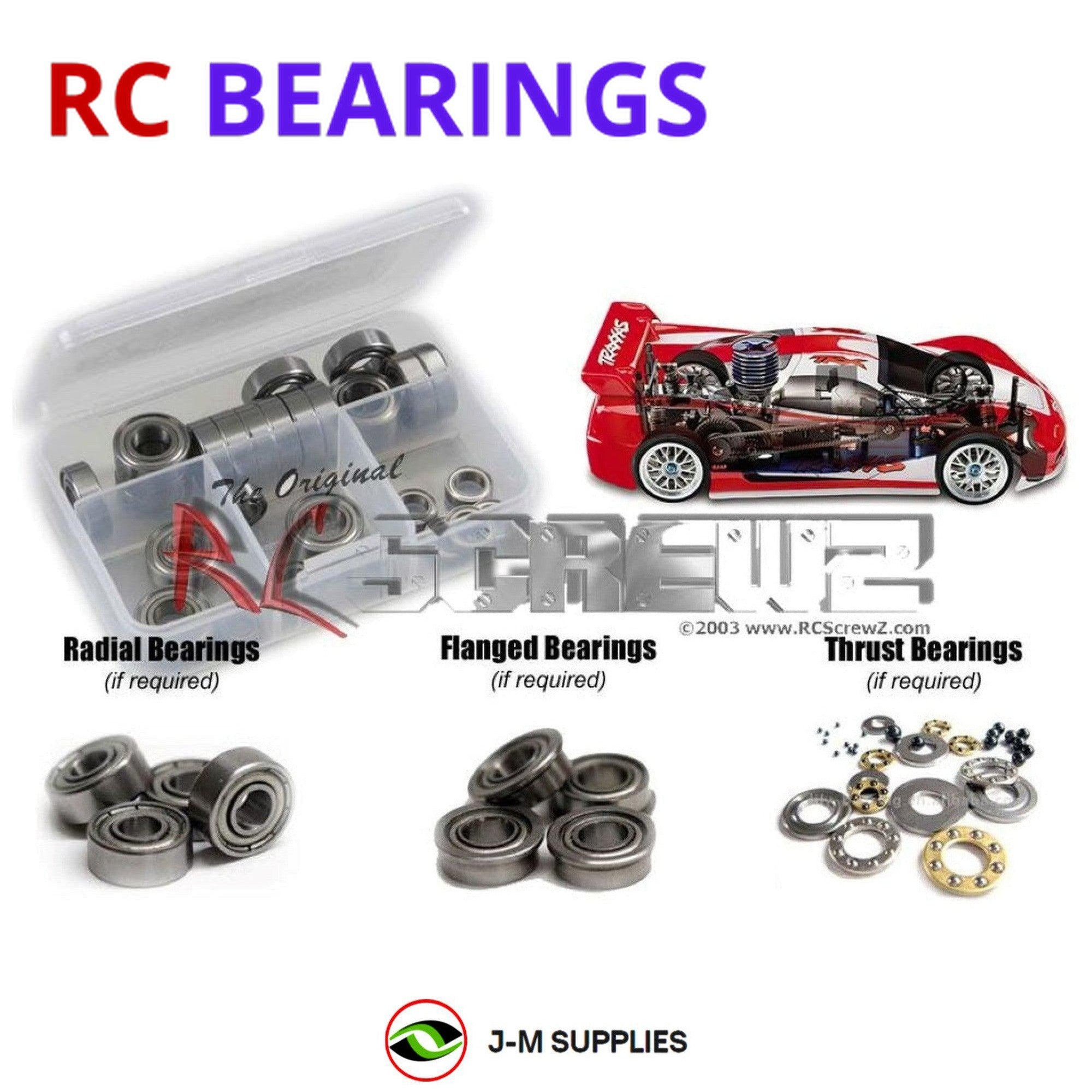 RCScrewZ Metal Shielded Bearing Kit tra003b for Traxxas Nitro 4-Tec Pro/2.5 4810 - Picture 1 of 12