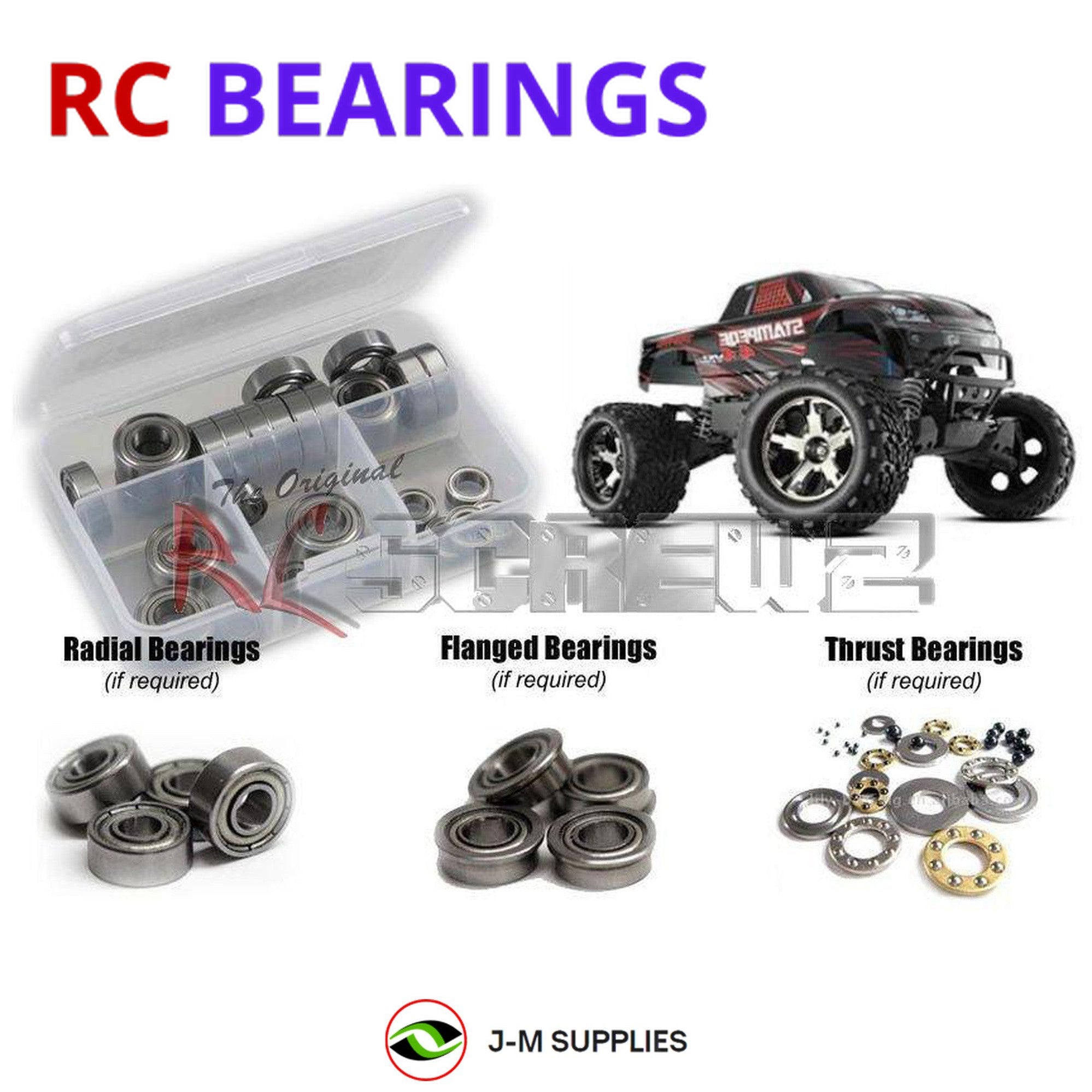 RCScrewZ Metal Shielded Bearings tra043b for Traxxas Stampede 4x4 VXL #67054/86 - Picture 1 of 12