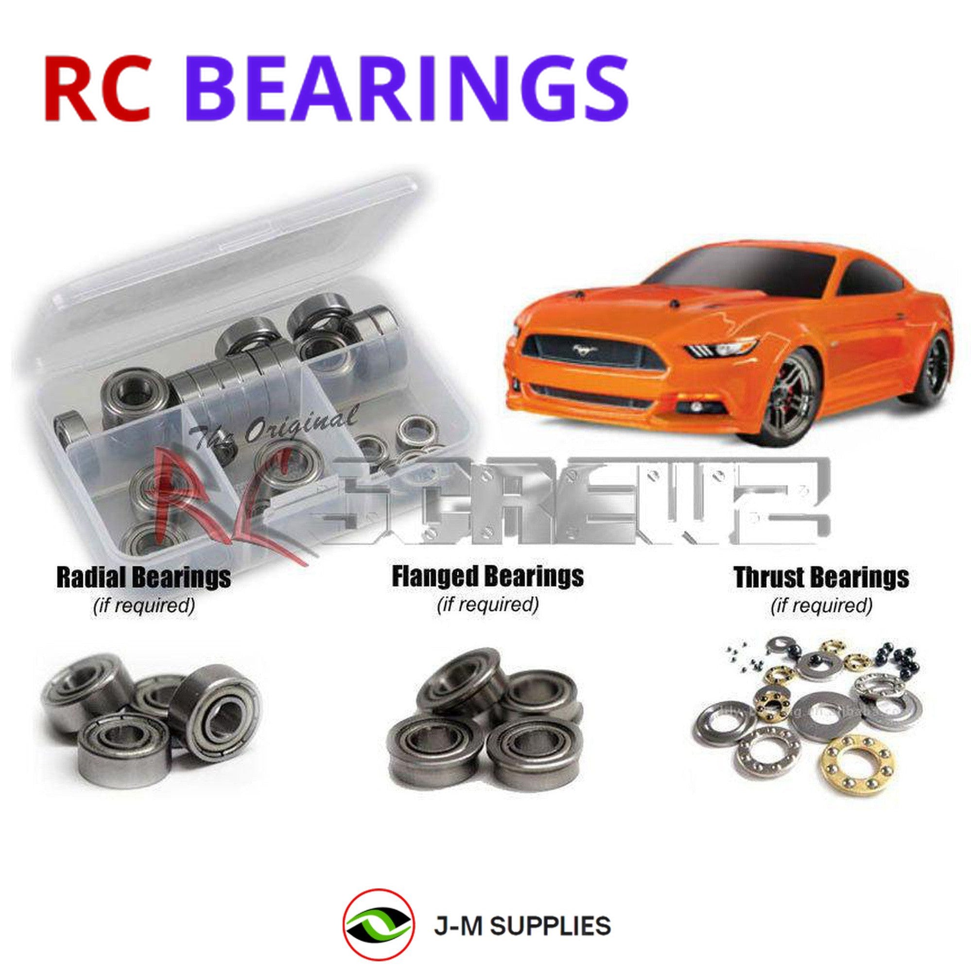 RCScrewZ Metal Shielded Bearing Kit tra094b for Traxxas Ford Mustang GT #83044-4 - Picture 1 of 12