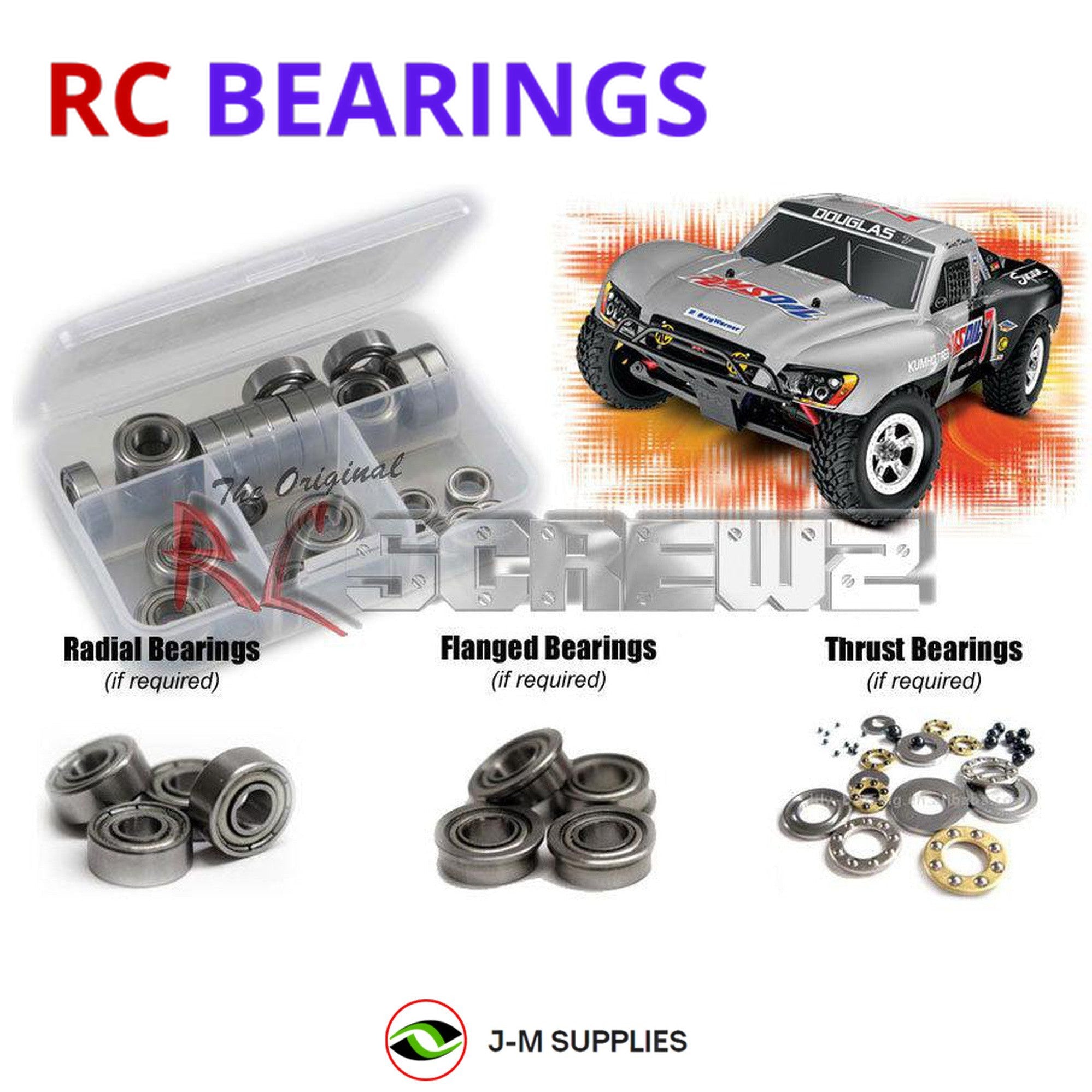 RCScrewZ Metal Shielded Bearing Kit tra038b for Traxxas 1/16 Slash VXL #7005/8/9 - Picture 1 of 12