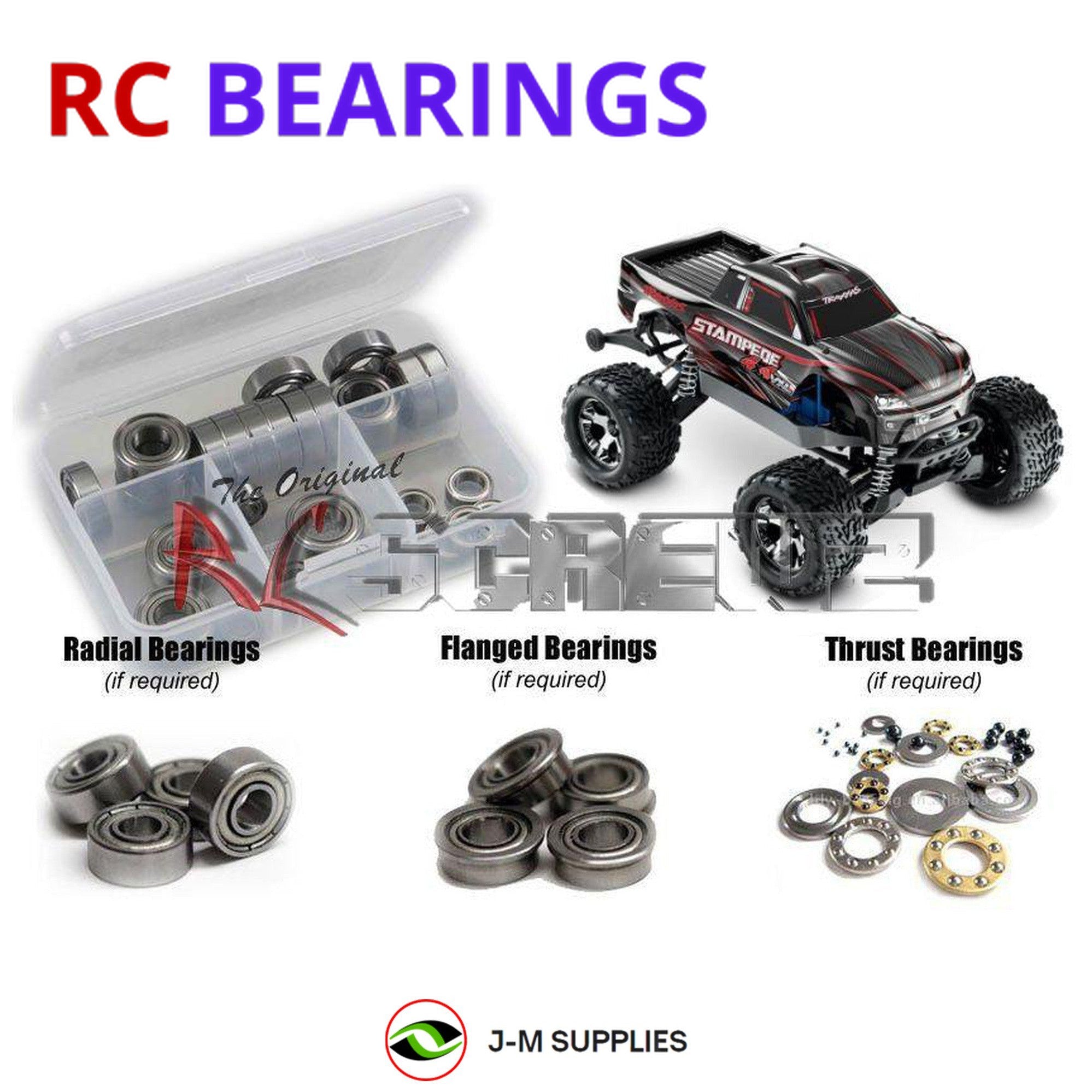 RCScrewZ Metal Shielded Bearing Kit tra065b for Traxxas Stampede 4x4 TSM 67086-3 - Picture 1 of 12