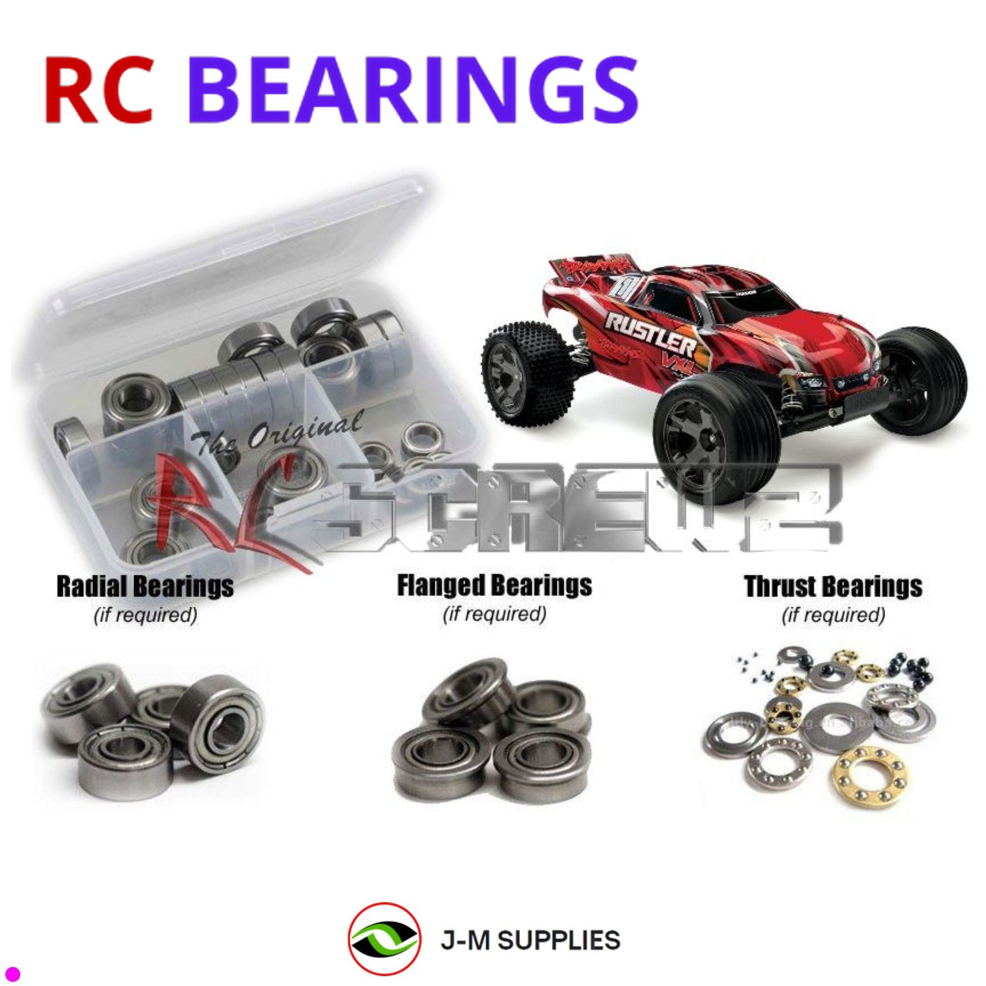 RCScrewZ Metal Shielded Bearing Kit tra066b for Traxxas Rustler VXL TSM 67076-3 - Picture 1 of 12