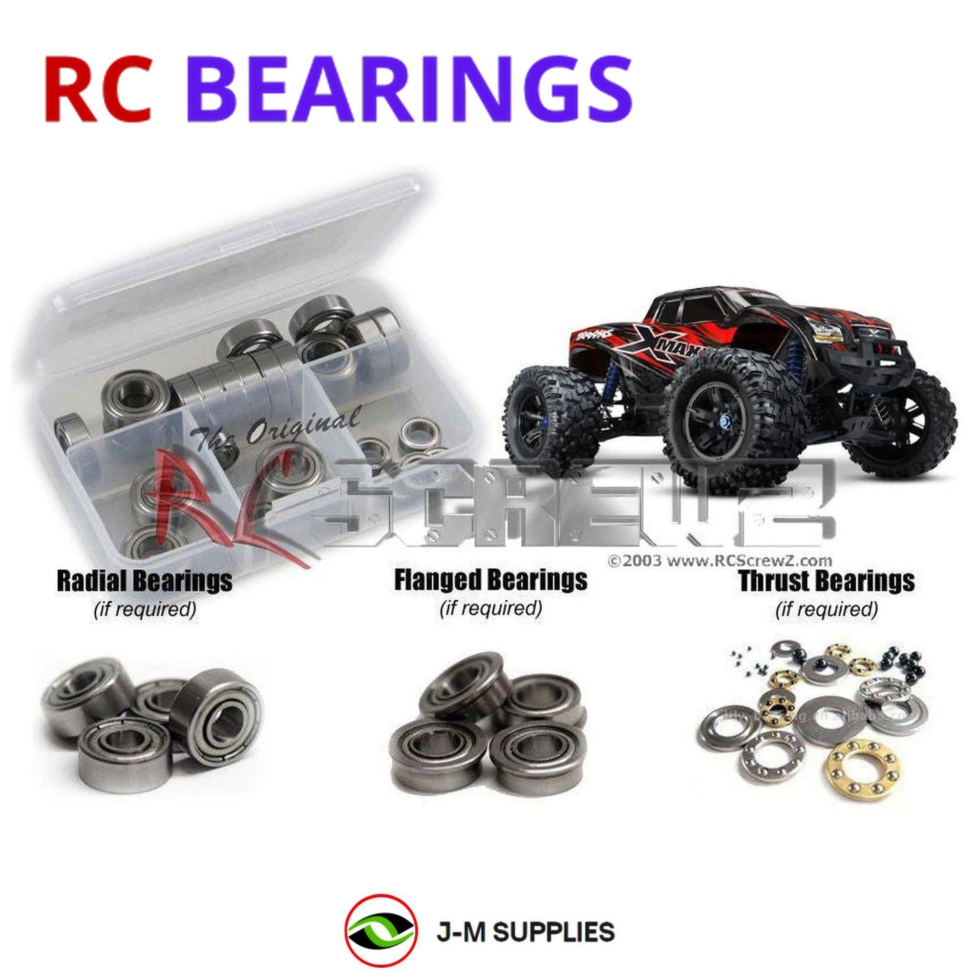 RCScrewZ Metal Shielded Bearing Kit tra076b for Traxxas X-Maxx 4x4 TSM #77076-3 - Picture 1 of 12