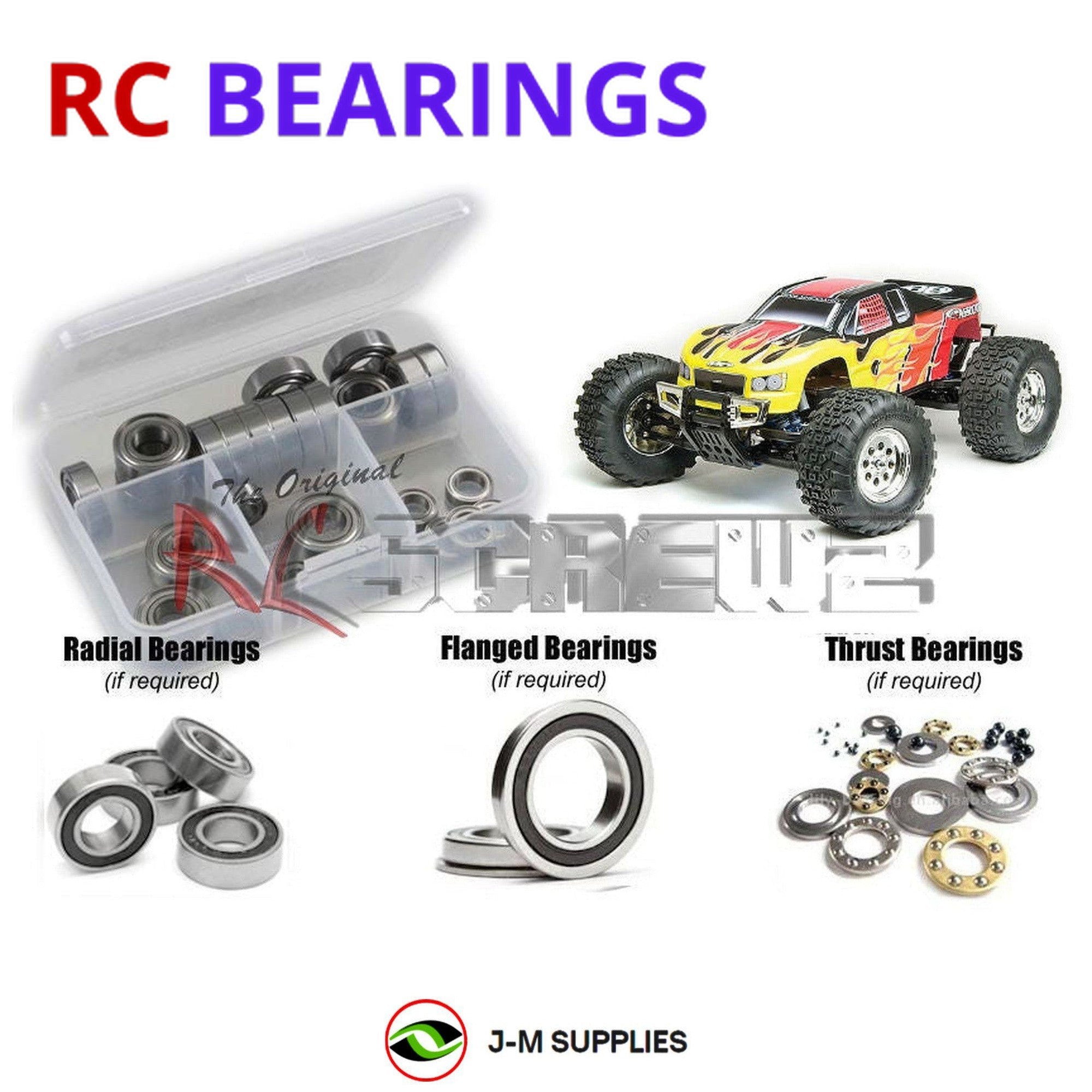 RCScrewZ Rubber Shielded Bearing Kit ass029r for Associated Monster GT 8.0/RTR - Picture 1 of 12