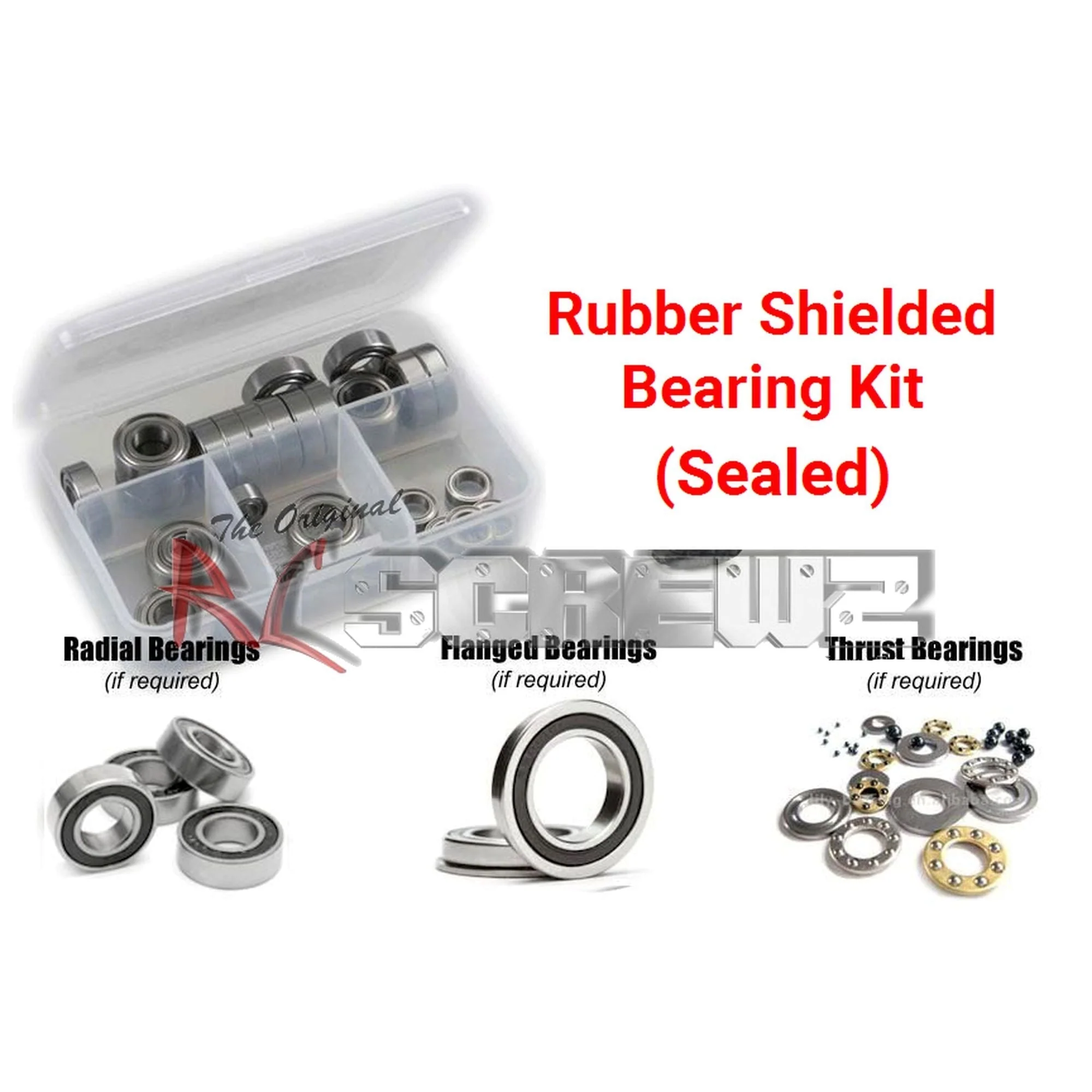 RCScrewZ Rubber Shielded Bearing Kit ass054r for Associated Rival MT 1/8 #20511 - Picture 1 of 12