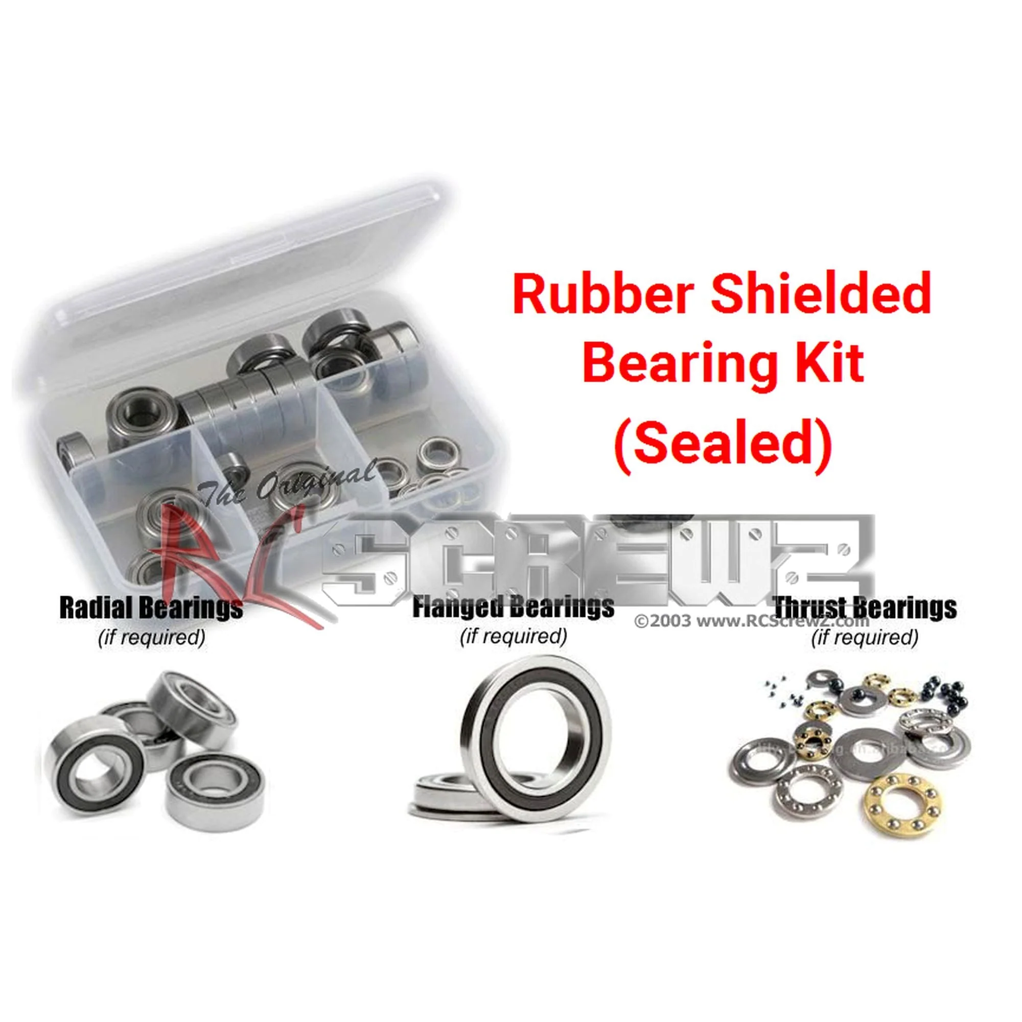 RCScrewZ Rubber Shielded Bearing Kit ass005r for Associated RC10 B3 1/10th Buggy - Picture 1 of 12