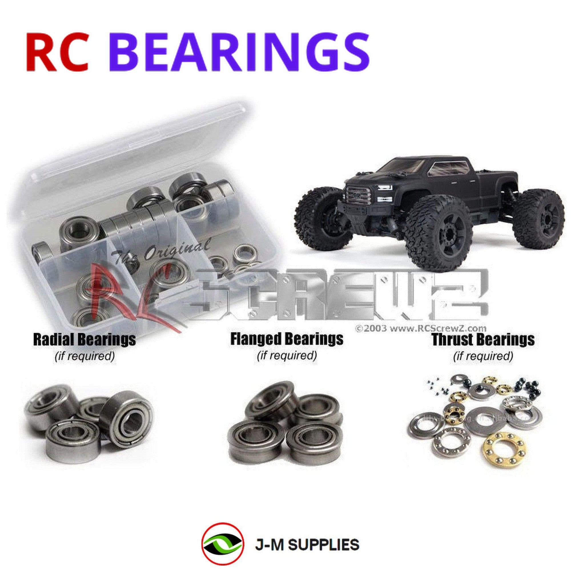 RCScrewZ Metal Shielded Bearing Kit ara046b for Arrma Big Rock 3s 4x4 #ARA4312V3 - Picture 1 of 12