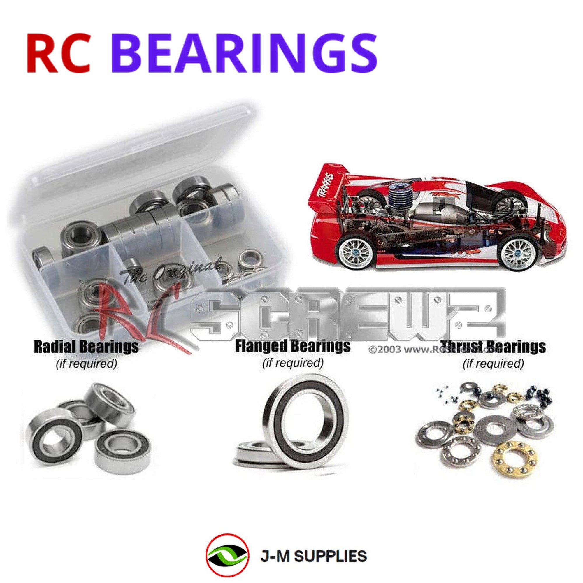 RCScrewZ Rubber Shielded Bearing Kit tra003r for Traxxas Nitro 4-Tec Pro/2.5 - Picture 1 of 12