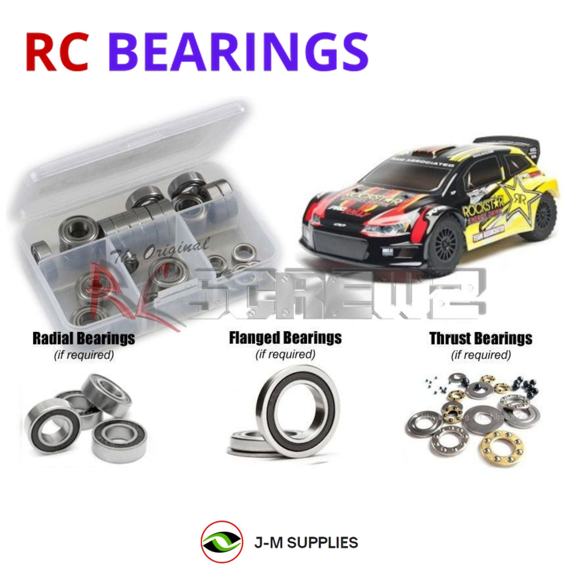 RCScrewZ Rubber Shielded Bearing Kit ass060r for Associated Pro Rally 4wd - Picture 1 of 12