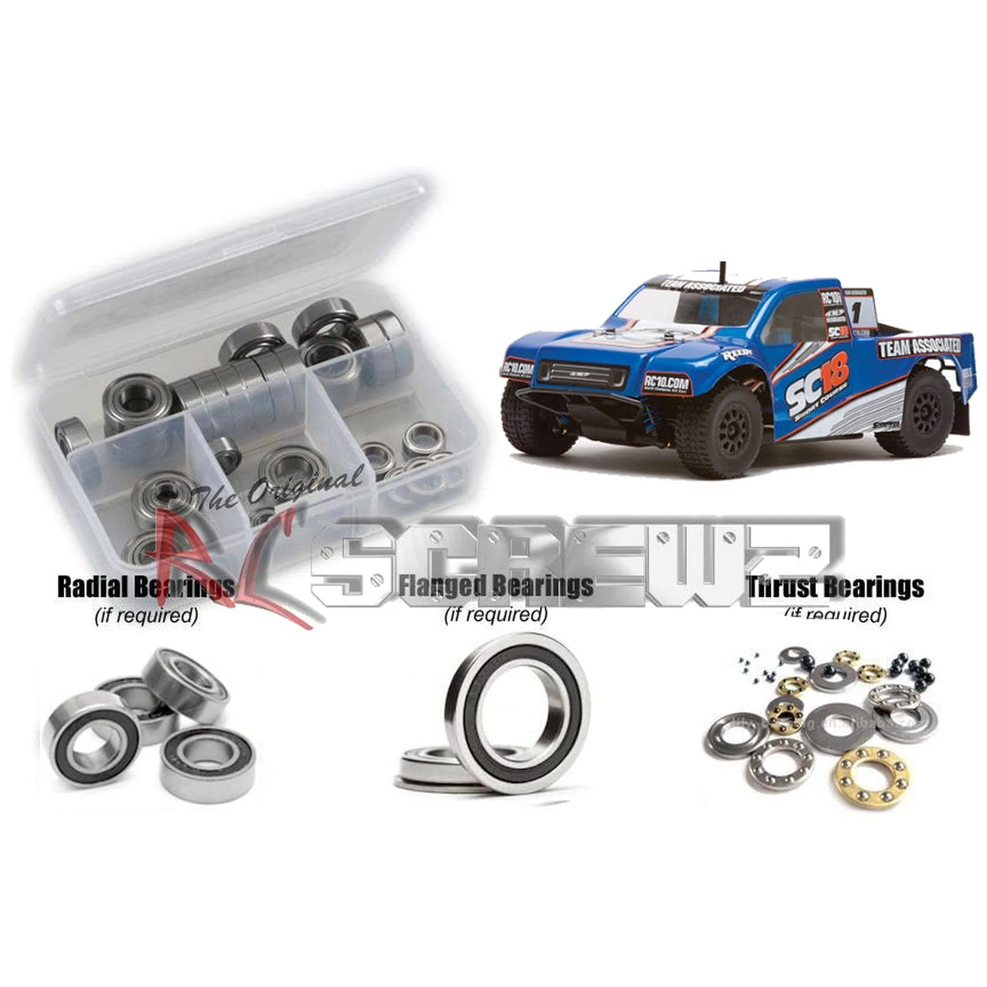 RCScrewZ Rubber Shielded Bearing Kit ass040r for Associated SC18 SC 1/18th - Picture 1 of 12