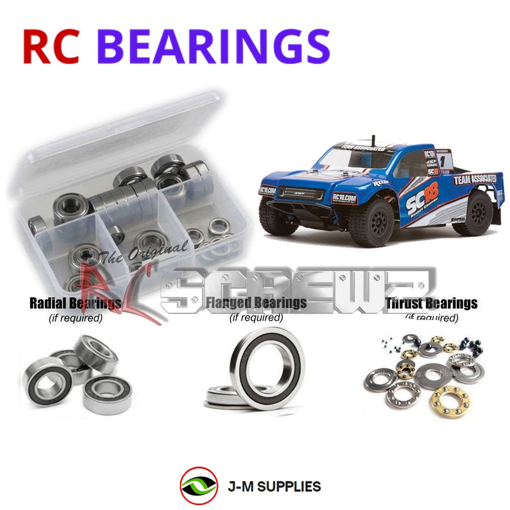 RCScrewZ Rubber Shielded Bearing Kit ass040r for Associated SC18 SC 1/18th - Picture 1 of 12