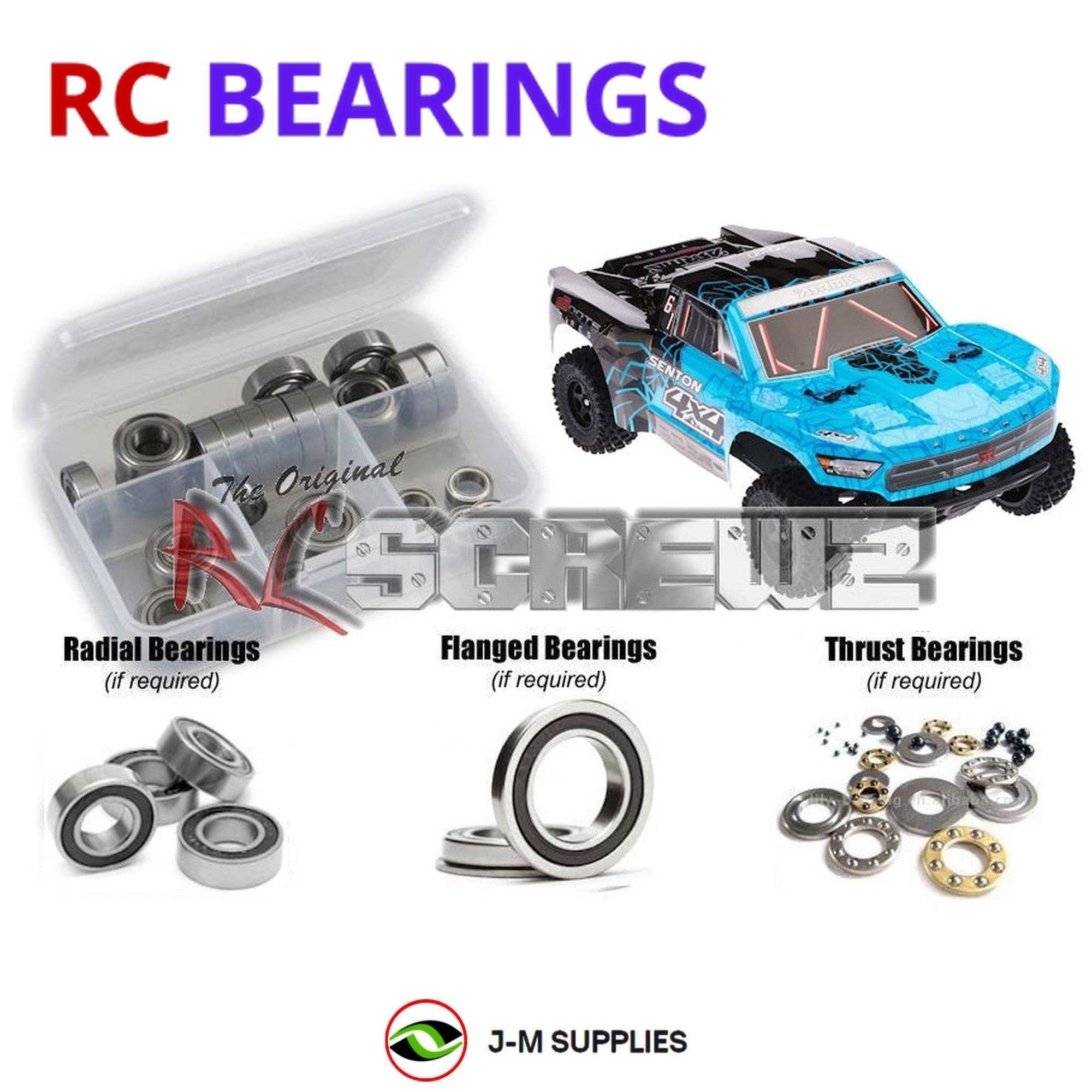 RCScrewZ Rubber Shielded Bearings arrm017r for Arrma Senton 4x4 Mega AR102667/78 - Picture 1 of 12