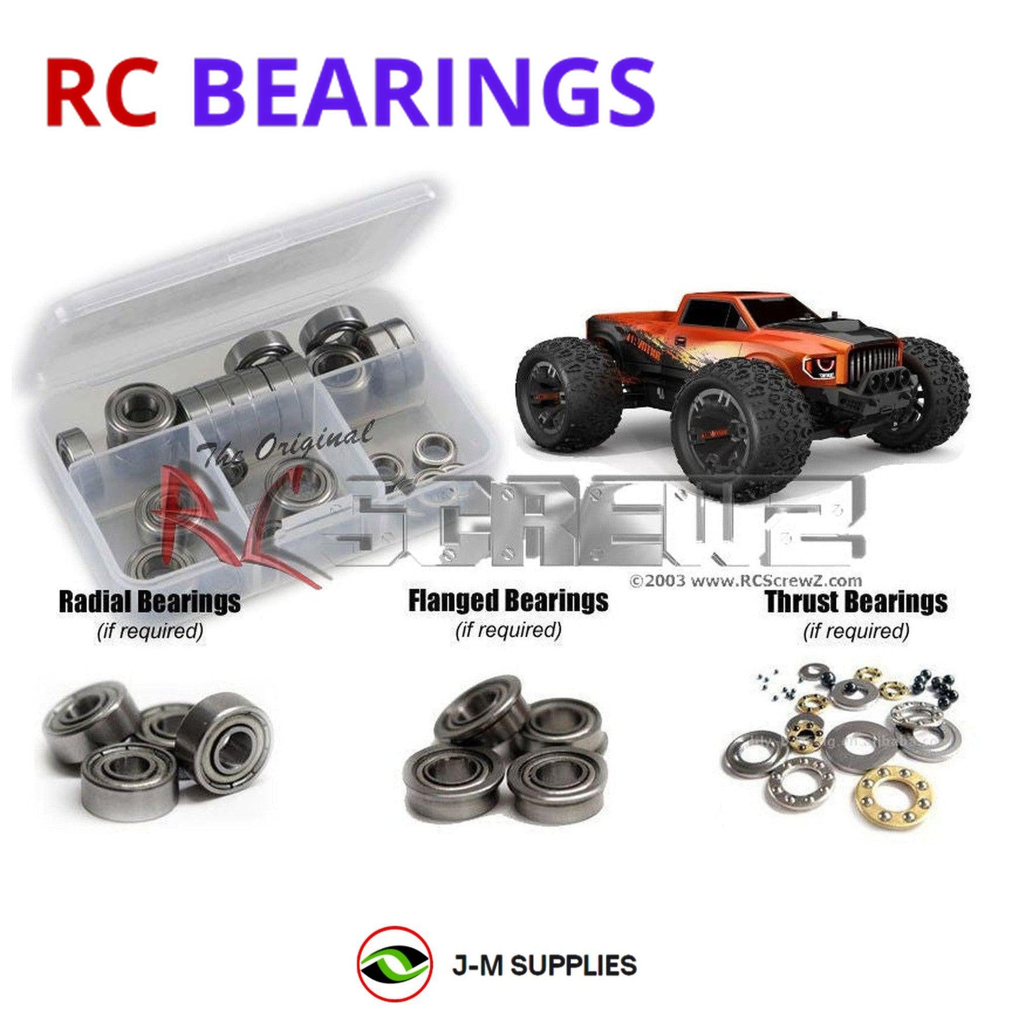 RCScrewZ Metal Shielded Bearing Kit rcr062b for RedCat TR-MT10e - Picture 1 of 12