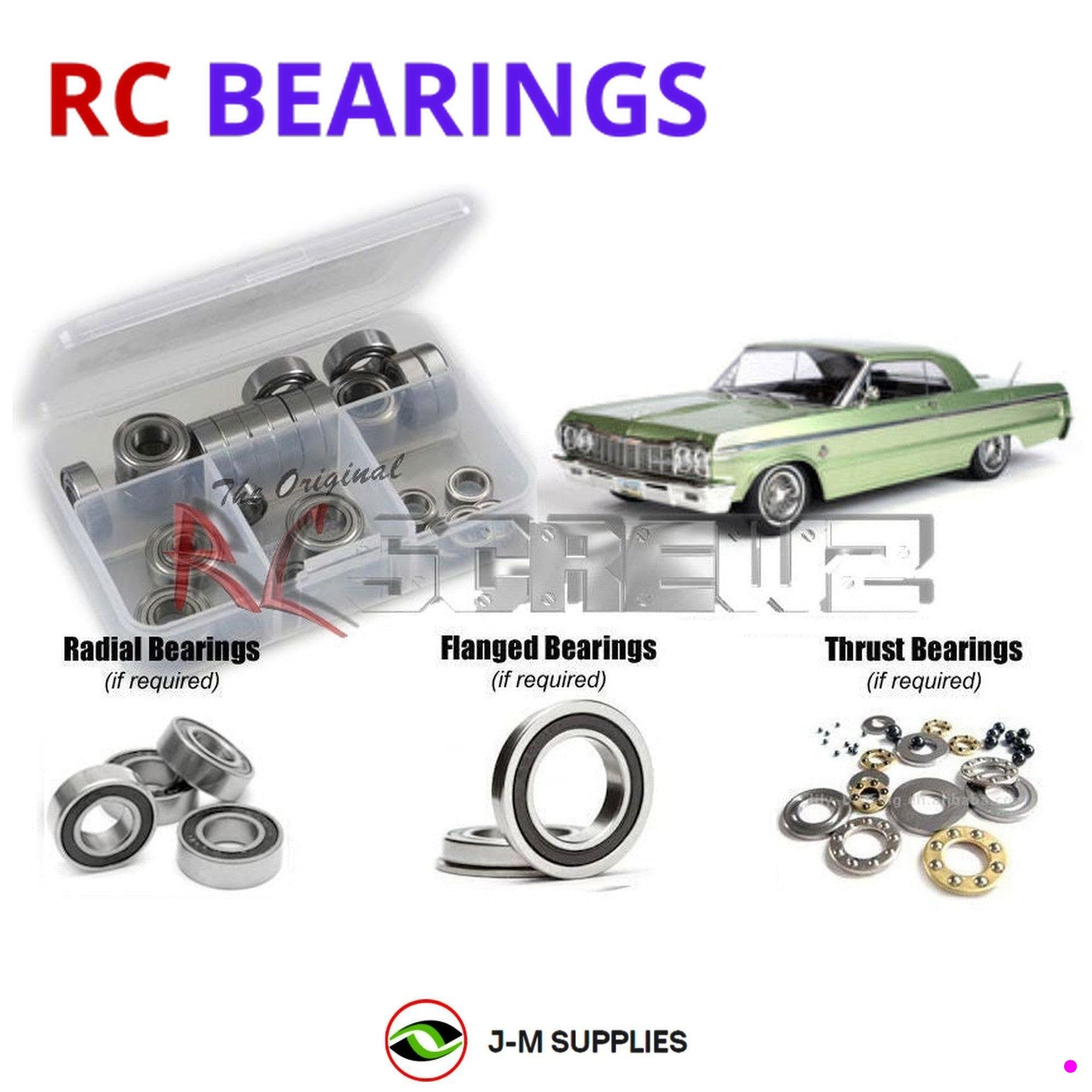 RCScrewZ Rubber Shielded Bearing Kit rer076r for RedCat 1964 Impala Lowrider - Picture 1 of 12