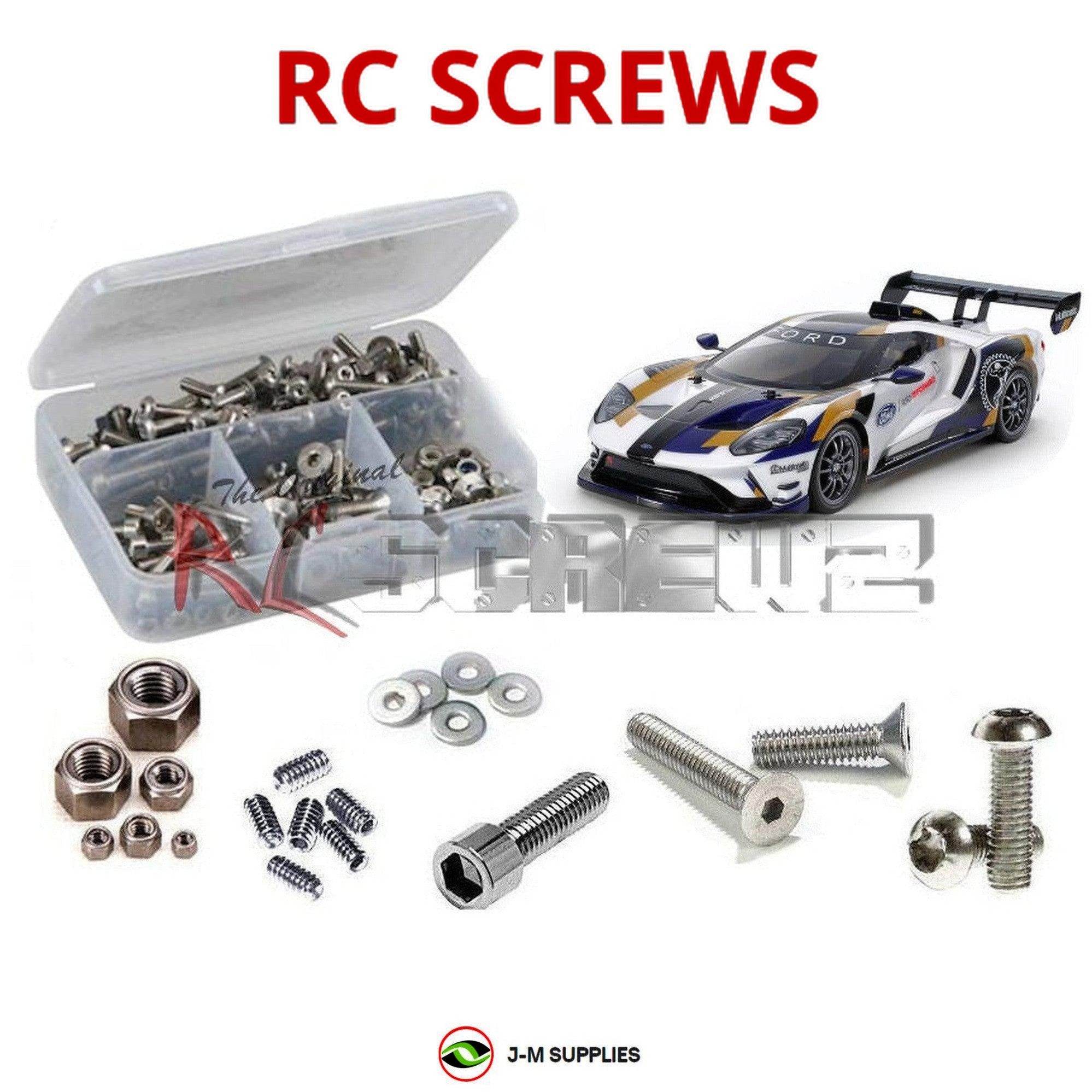 RCScrewZ Stainless Screw Kit tam251 for Tamiya TT-02 2020 Ford GT Mk II #58689 - Picture 1 of 12