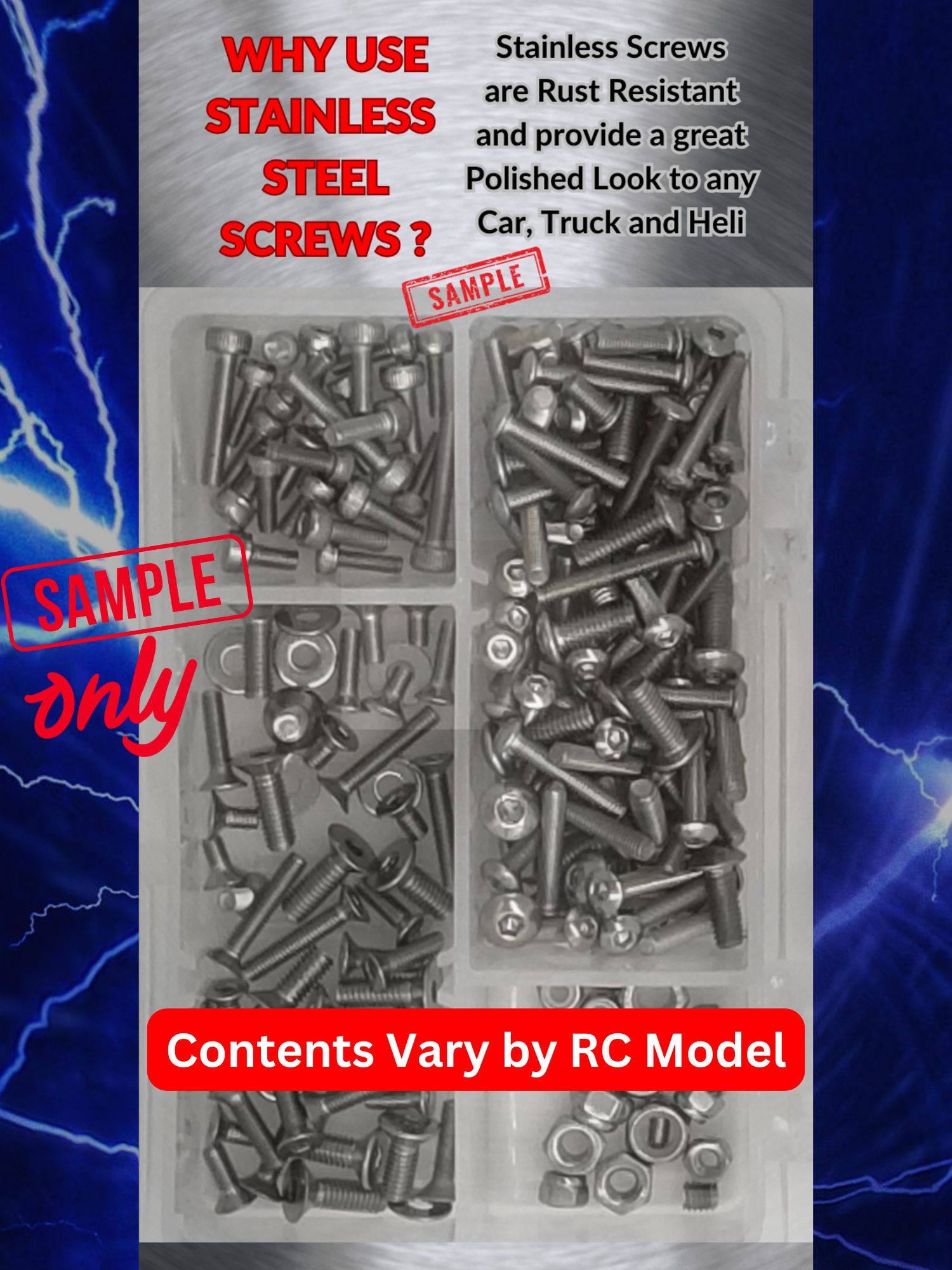 RCScrewZ Stainless Screw Kit hot011 for Hot Bodies Stadium Pro 1/8th | SET - Picture 3 of 12