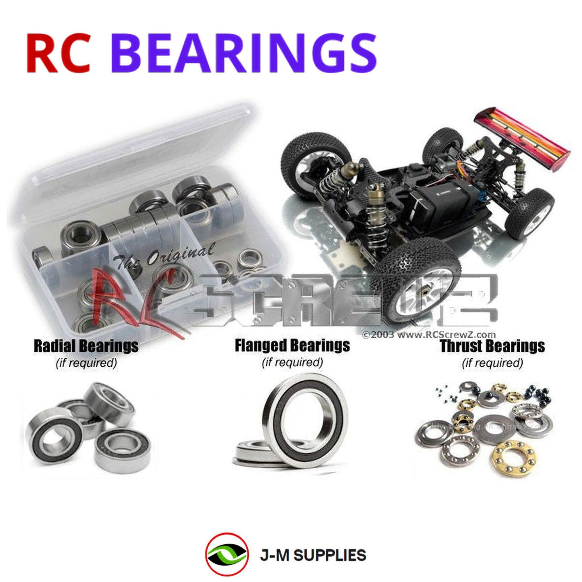 RCScrewZ Rubber Shielded Bearing Kit xra033r for XRAY 808e 1/8th #350150 - Picture 1 of 12