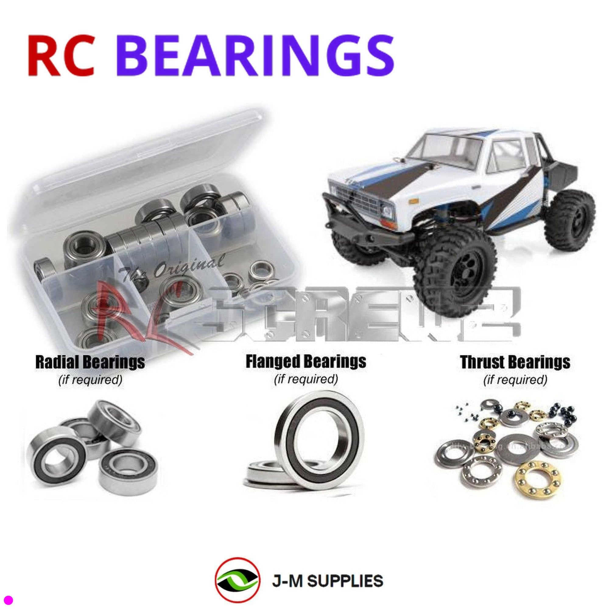 RCScrewZ Rubber Shielded Bearings asc130r for Associated CR12 Tioga Trail RTR - Picture 1 of 12