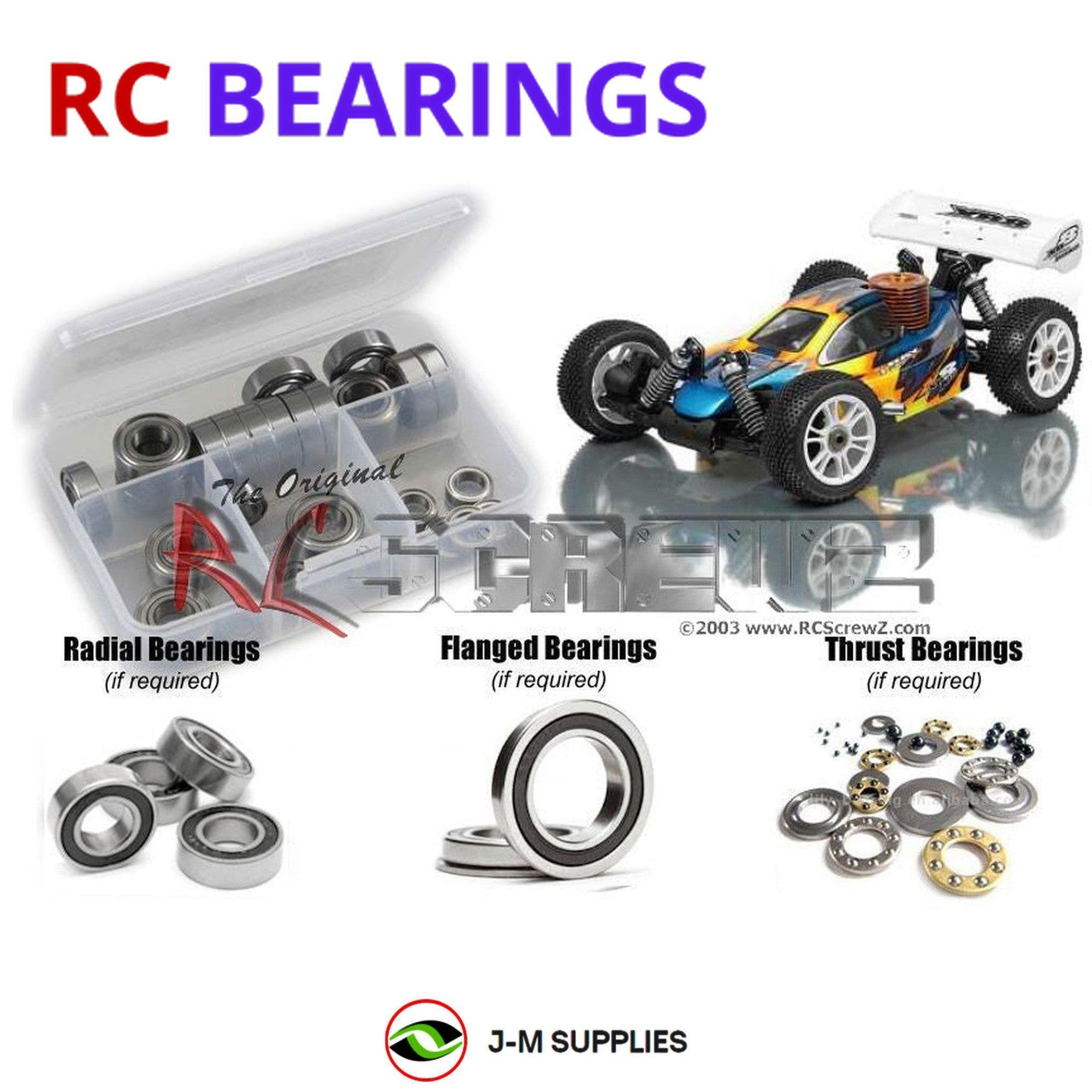 RCScrewZ Rubber Shielded Bearing Kit xra018r for XRAY XB8 EC 1/8th #350002 - Picture 1 of 12