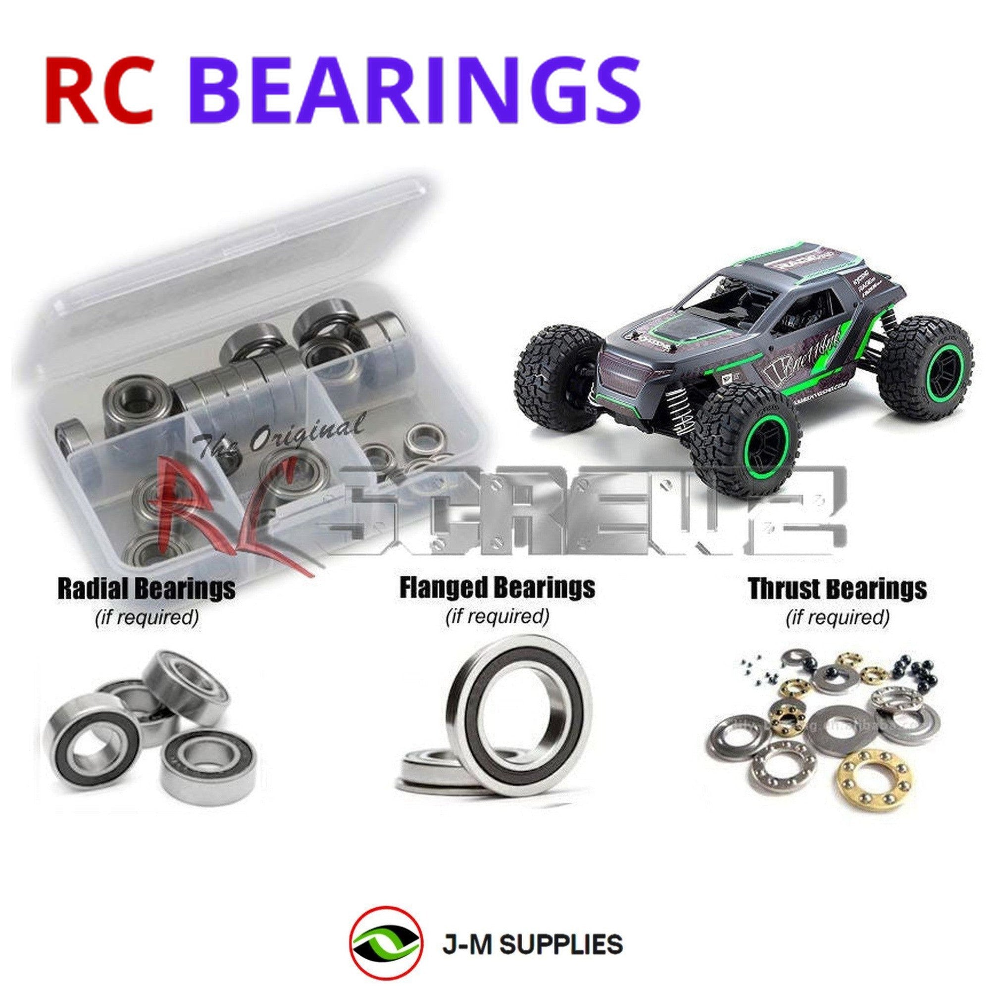 RCScrewZ Rubber Shielded Bearing Kit kyo193r for Kyosho Frazer 2.0 Rage #34411 - Picture 1 of 12