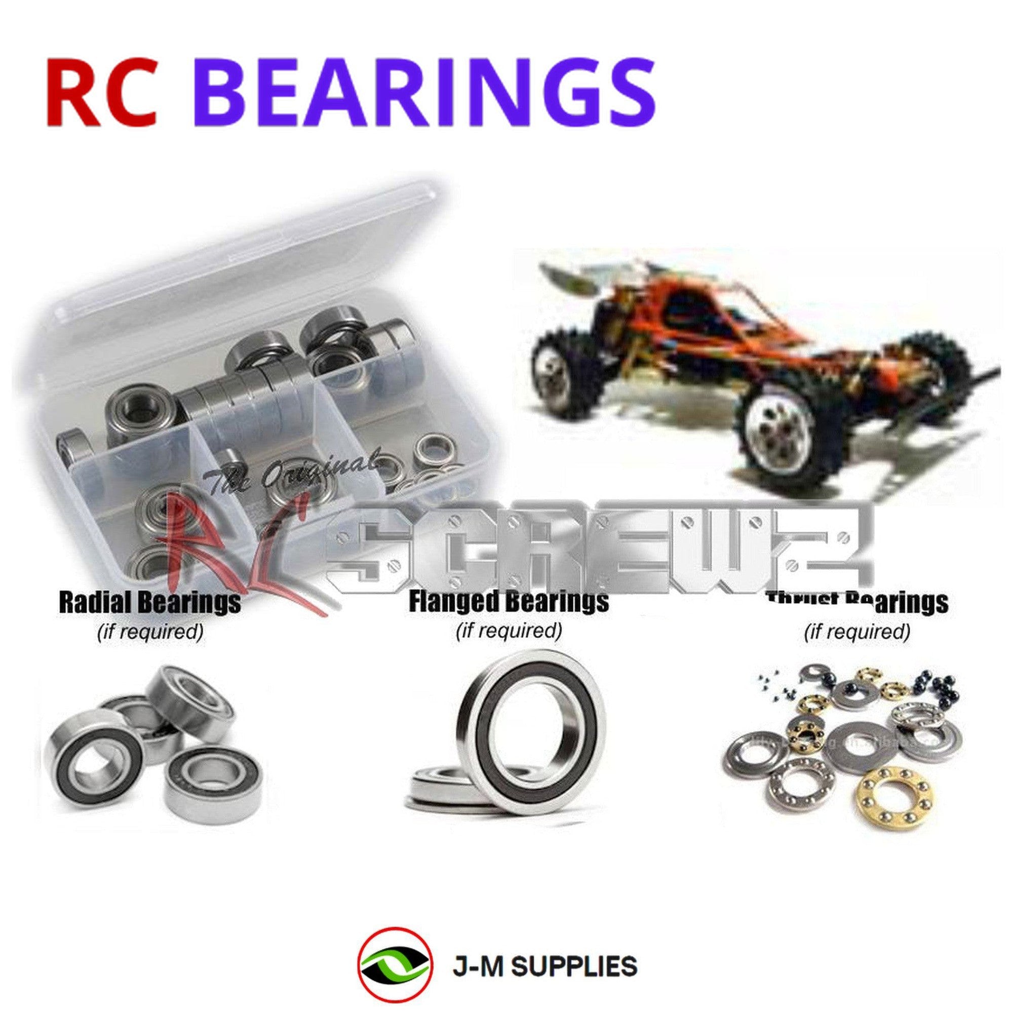 RCScrewZ Rubber Shielded Bearing Kit kyo012r for Kyosho Javelin Vintage/#30618B - Picture 1 of 12