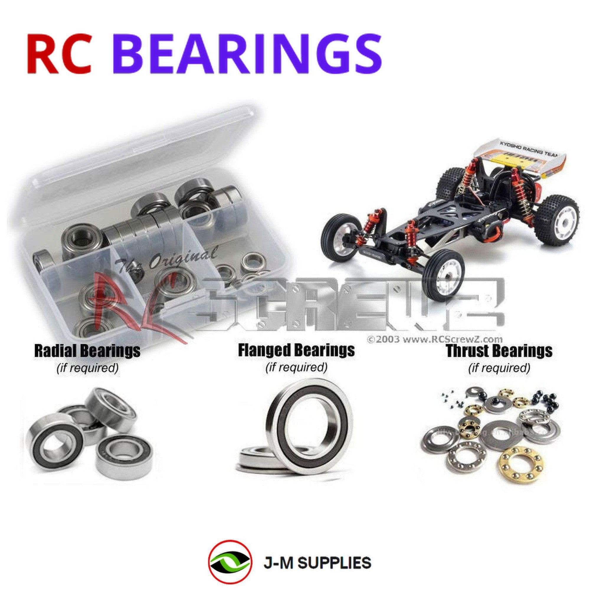 RCScrewZ Rubber Shielded Bearing Kit kyo197r for Kyosho Ultima 2wd 1/10th #30625 - Picture 1 of 12