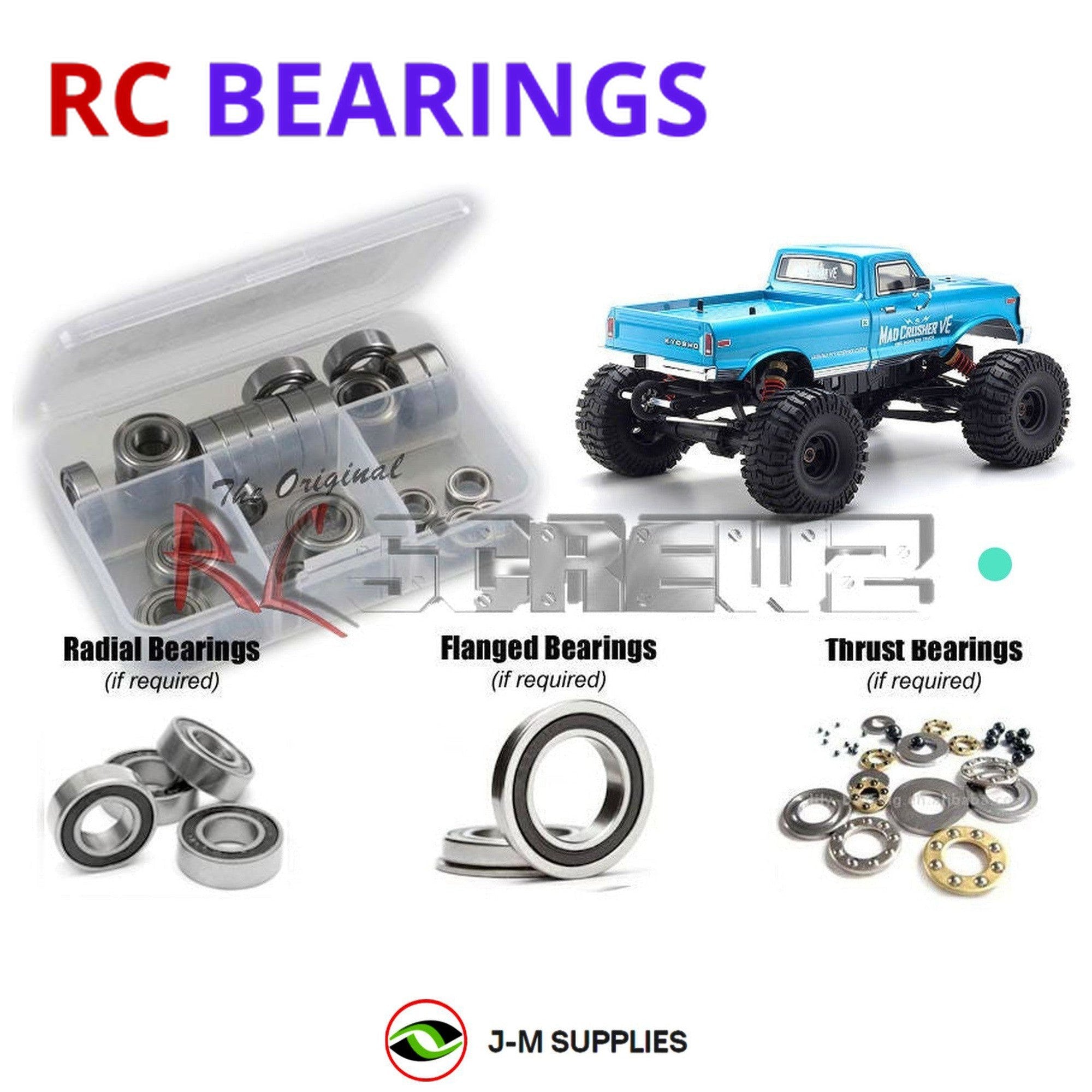 RCScrewZ Rubber Shielded Bearing Kit kyo194r for Kyosho Mad Crusher VE #34254 - Picture 1 of 12