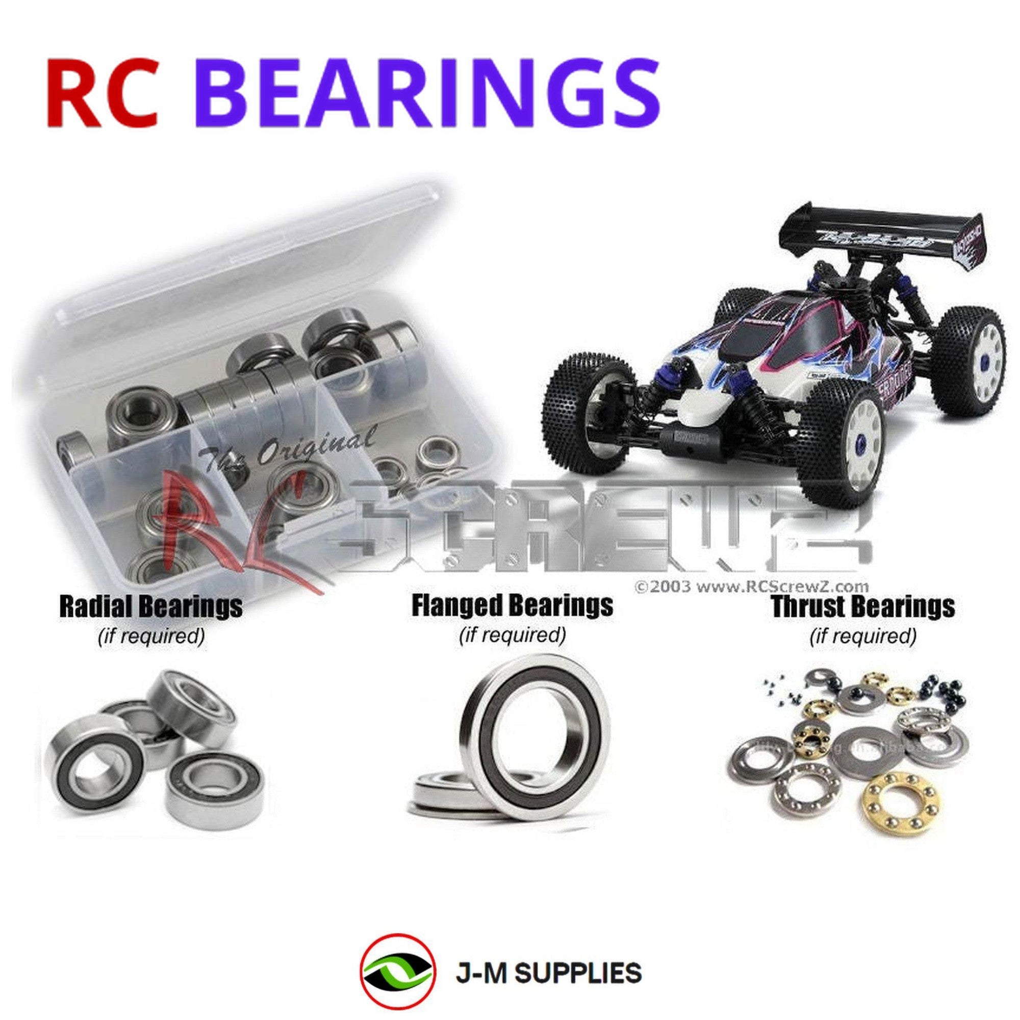 RCScrewZ Rubber Shielded Bearing Kit kyo128r for Kyosho Inferno Neo 1/8th #31280 - Picture 1 of 12