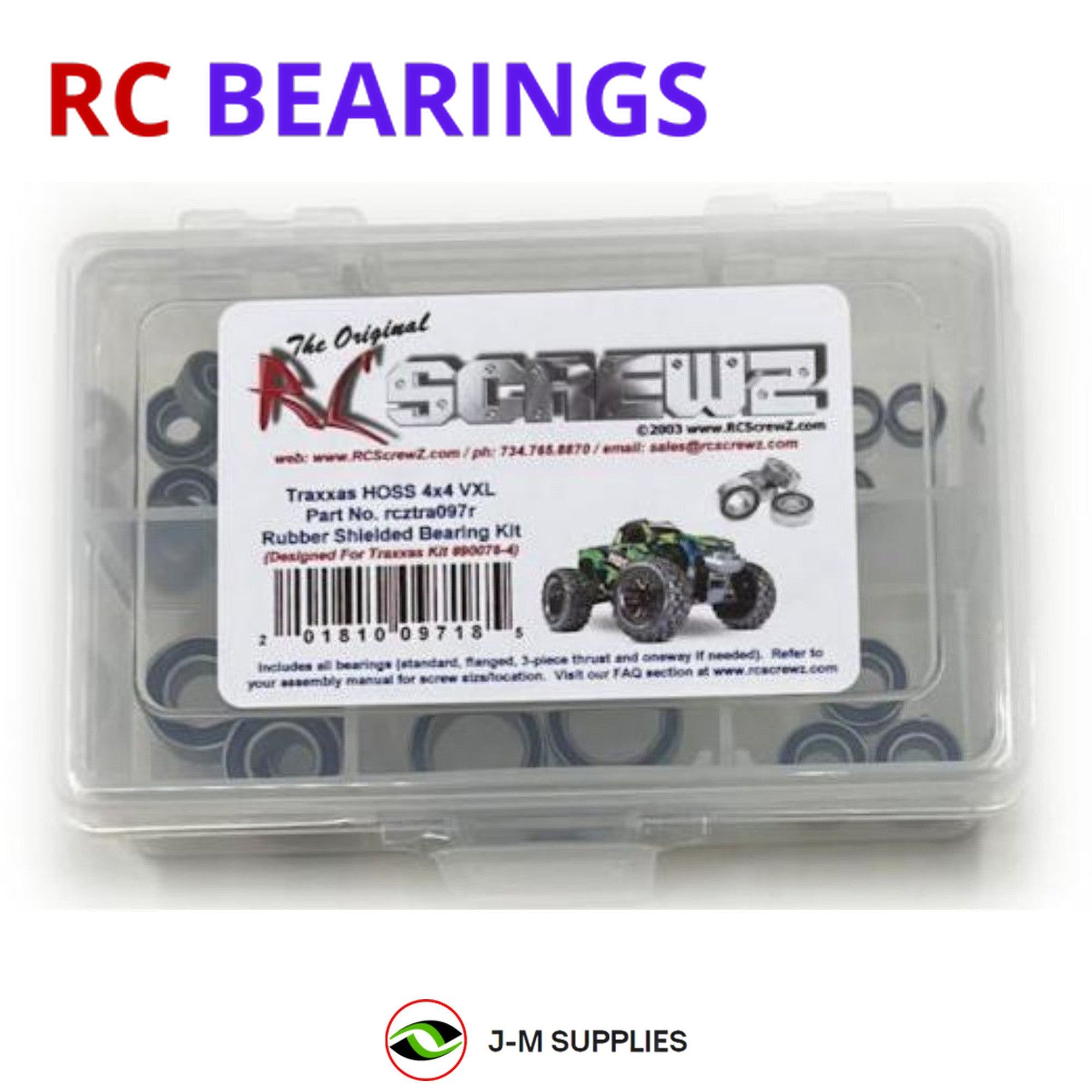 RCScrewZ Rubber Shielded Bearing Kit tra097r for Traxxas HOSS 4x4 VXL #90076-4 - Picture 1 of 12