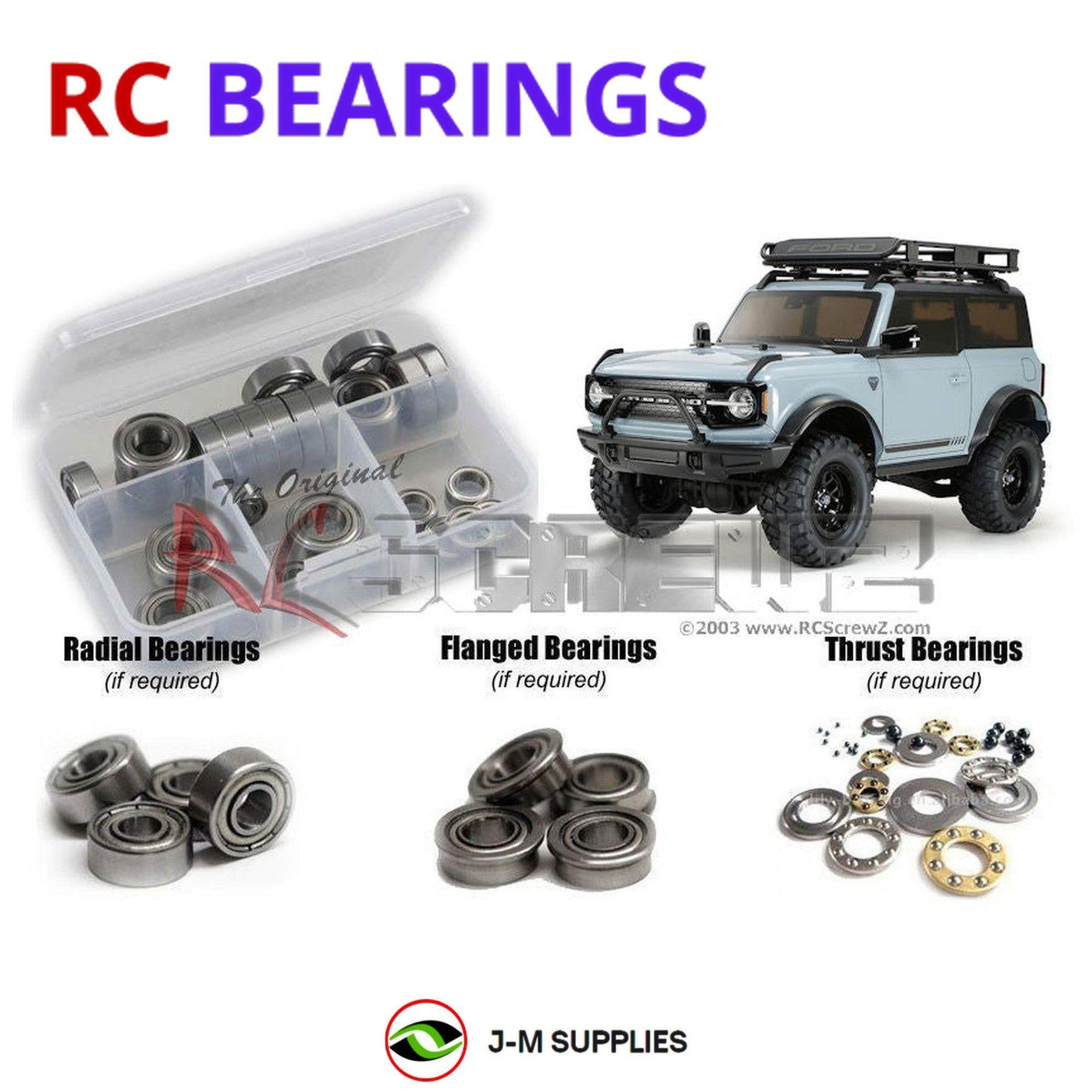 RCScrewZ Metal Shielded Bearing Kit tam250b for Tamiya Ford Bronco 2021 #58705 - Picture 1 of 12