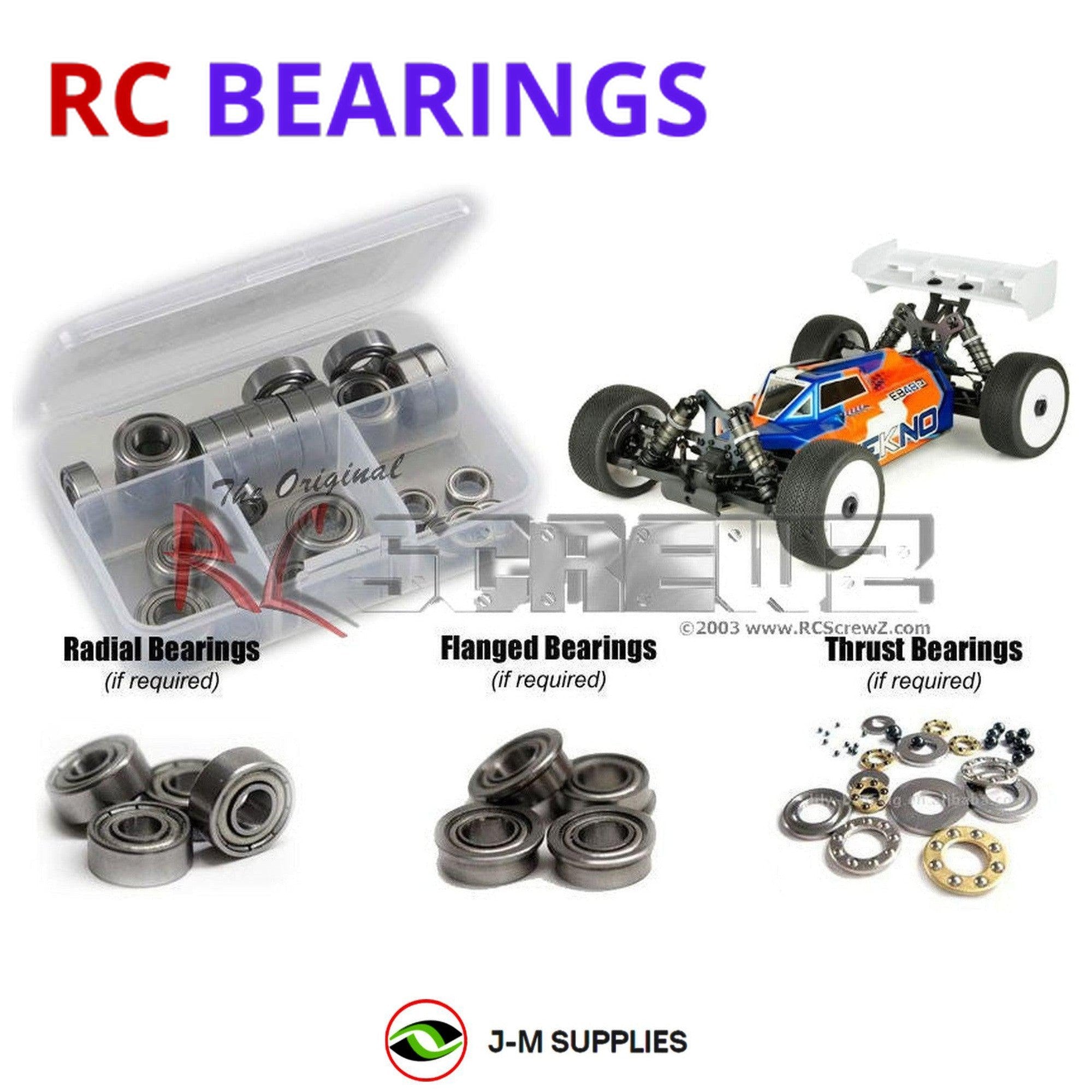 RCScrewZ Metal Shielded Bearings tek024b for Tekno EB48 2.1 1/8th 4WD #TKR9003 - Picture 1 of 12