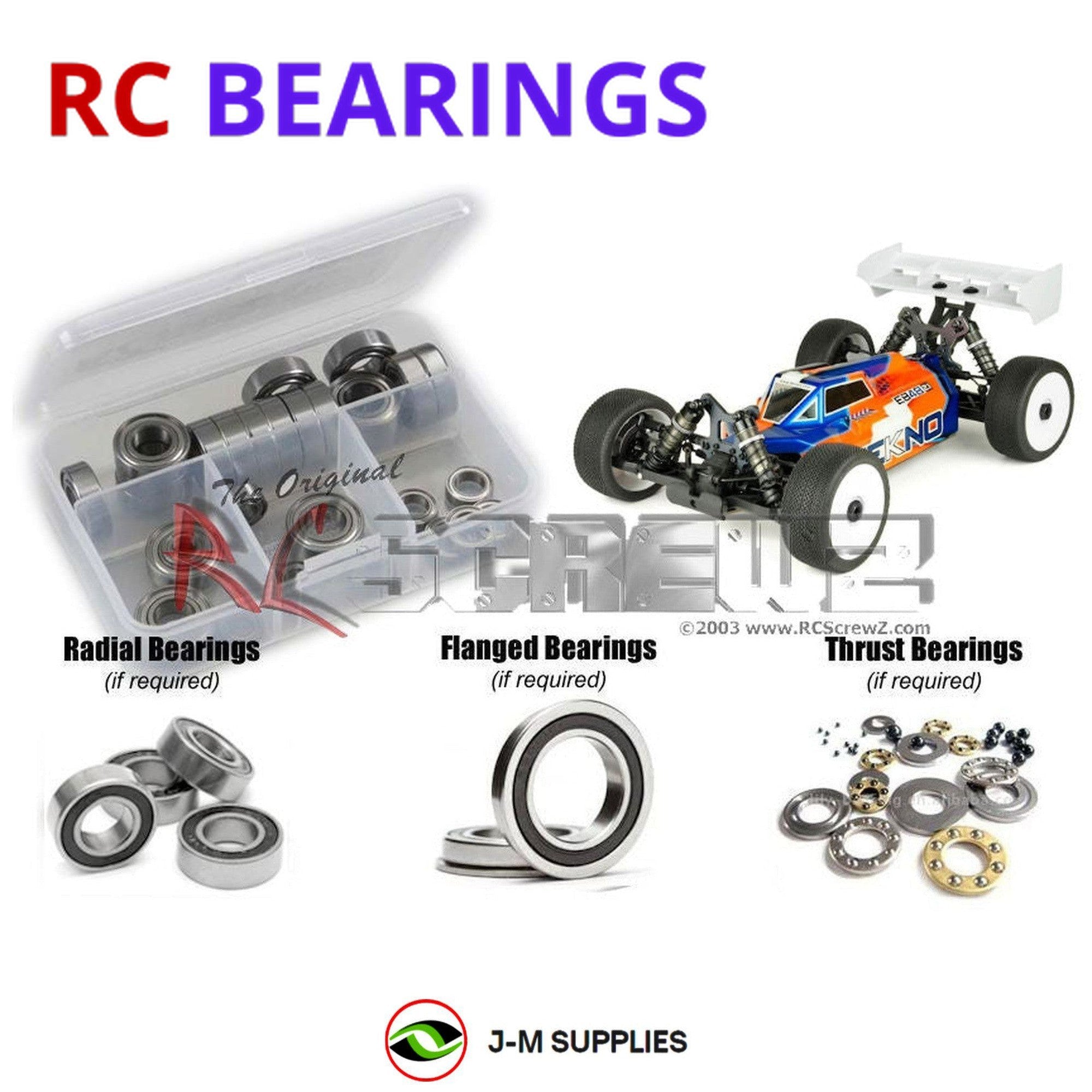 RCScrewZ Rubber Shielded Bearings tek024r for Tekno EB48 2.1 1/8th 4WD #TKR9003 - Picture 1 of 12