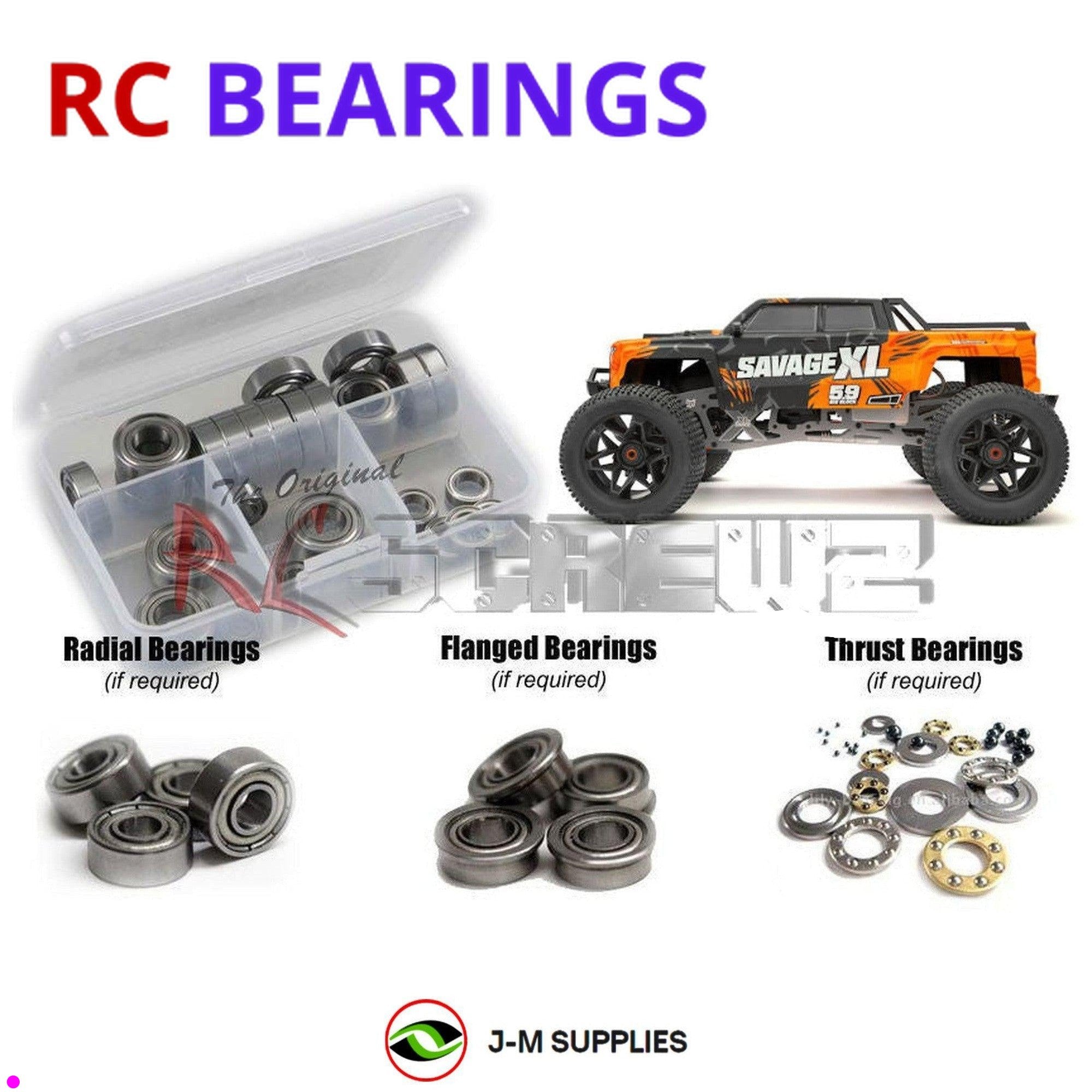 RCScrewZ Metal Shielded Bearing Kit hpi099b for HPI Racing Savage XL 5.9 #160102 - Picture 1 of 12