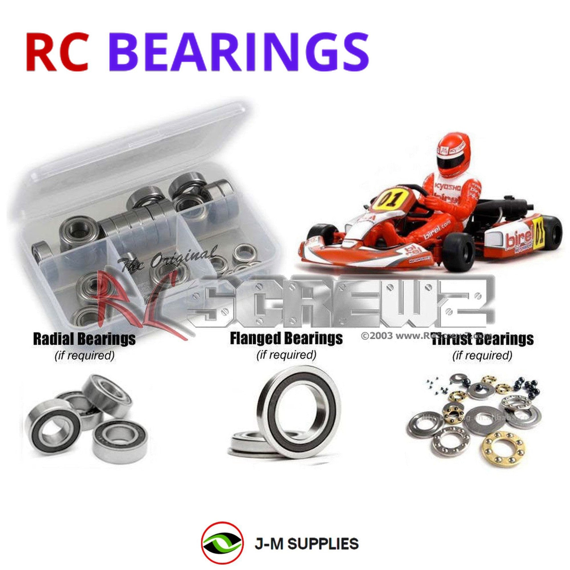 RCScrewZ Rubber Shielded Bearing kyo117r for Kyosho Birel Racing Ka R31-SE 31315 - Picture 1 of 12