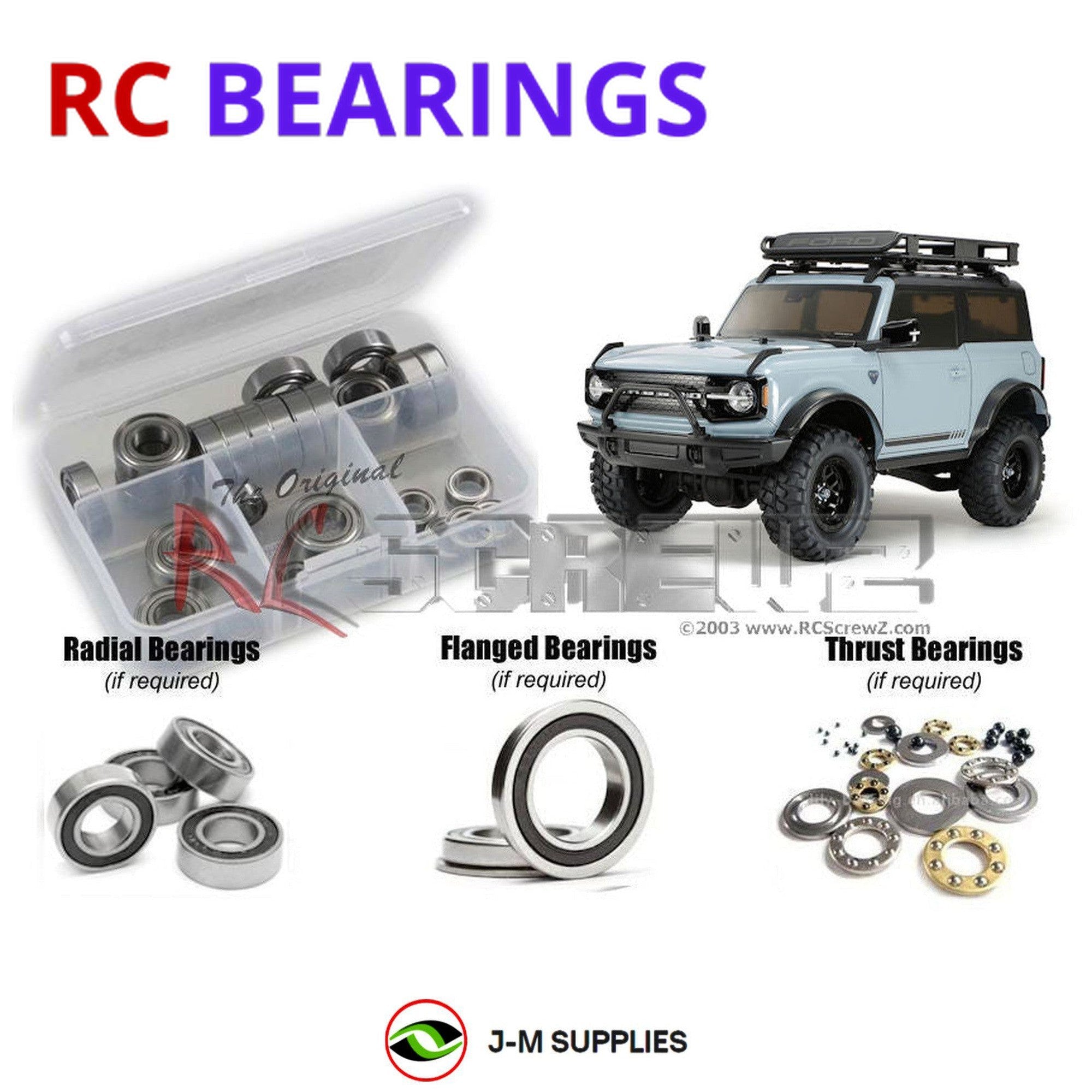 RCScrewZ Rubber Shielded Bearing Kit tam250r for Tamiya Ford Bronco 2021 #58705 - Picture 1 of 12