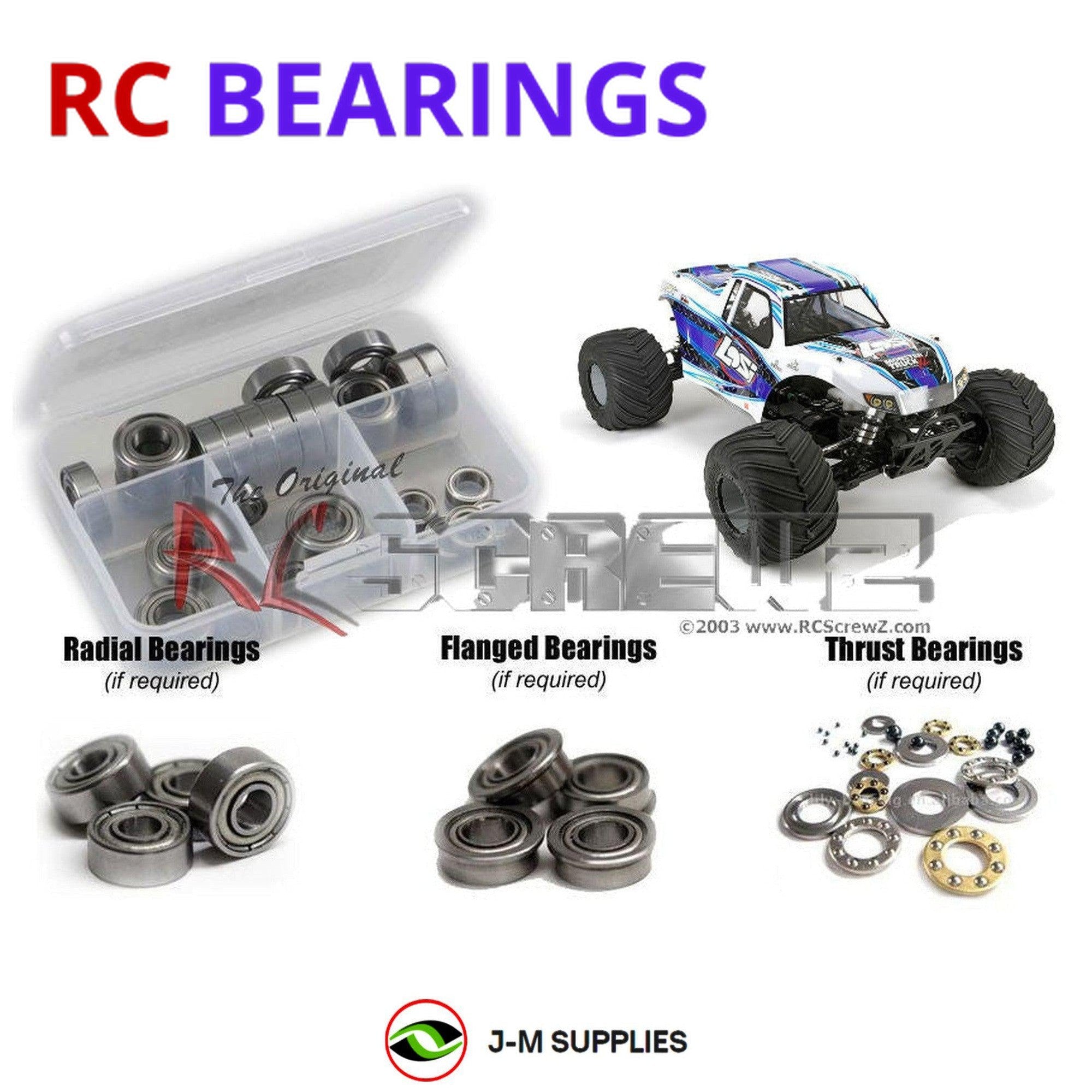 RCScrewZ Metal Shielded Bearings los088b for Losi 1/5 Monster Truck XL LOS09005T - Picture 1 of 12