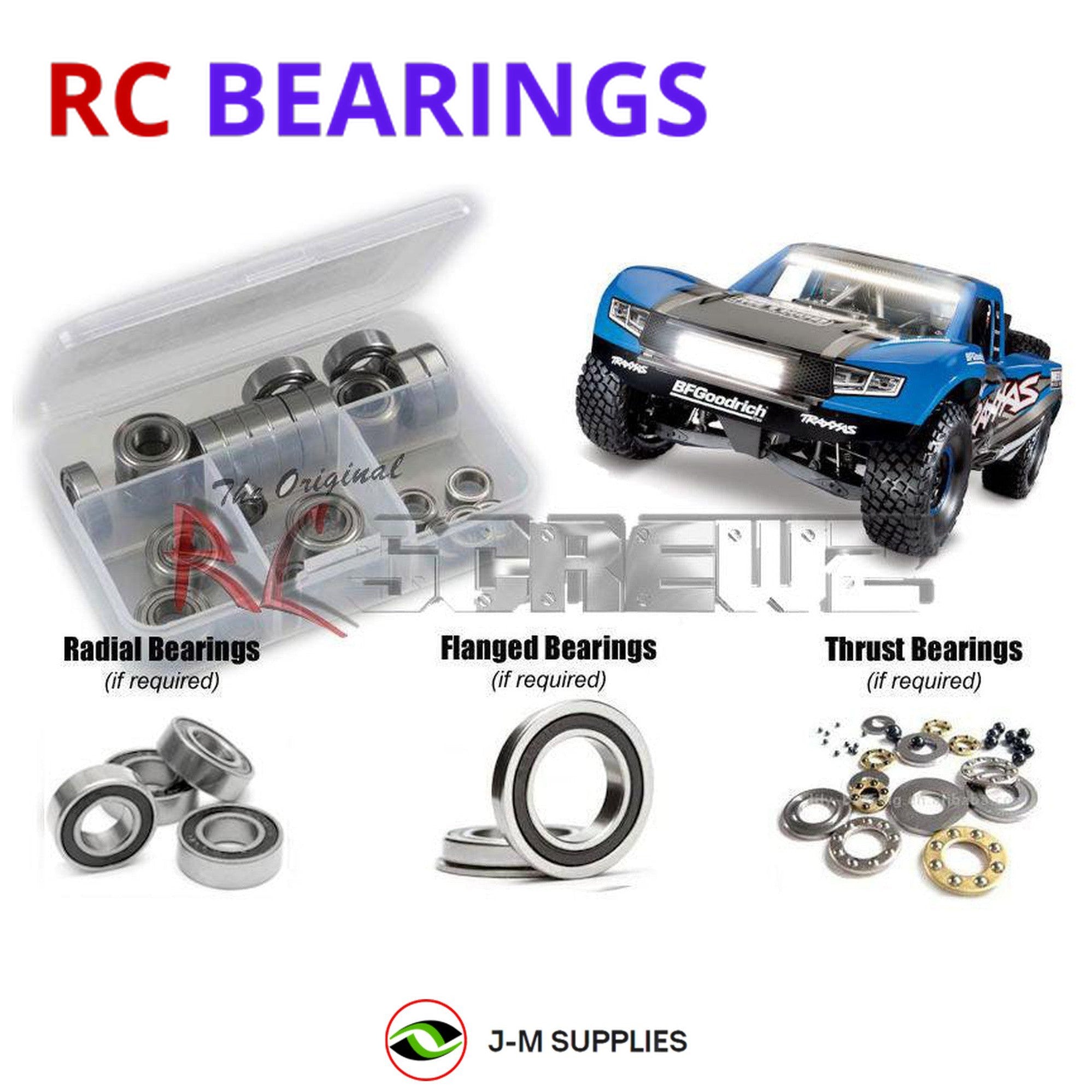 RCScrewZ Rubber Shielded Bearings tra092r for Traxxas Desert Racer 4wd #85086-4 - Picture 1 of 12