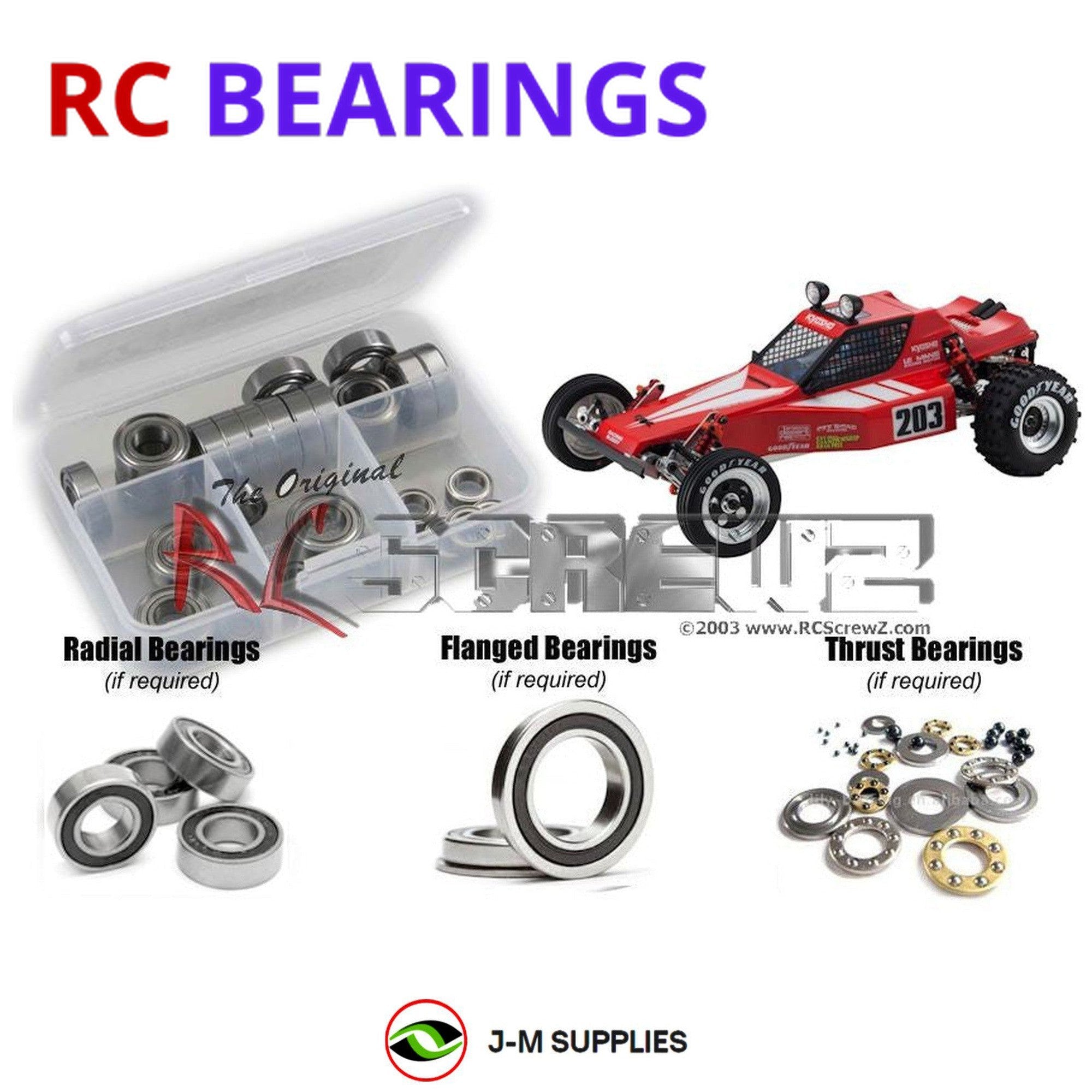 RCScrewZ Rubber Shielded Bearing Kit kyo166r for Kyosho Tomahawk 2015 #30615B - Picture 1 of 12