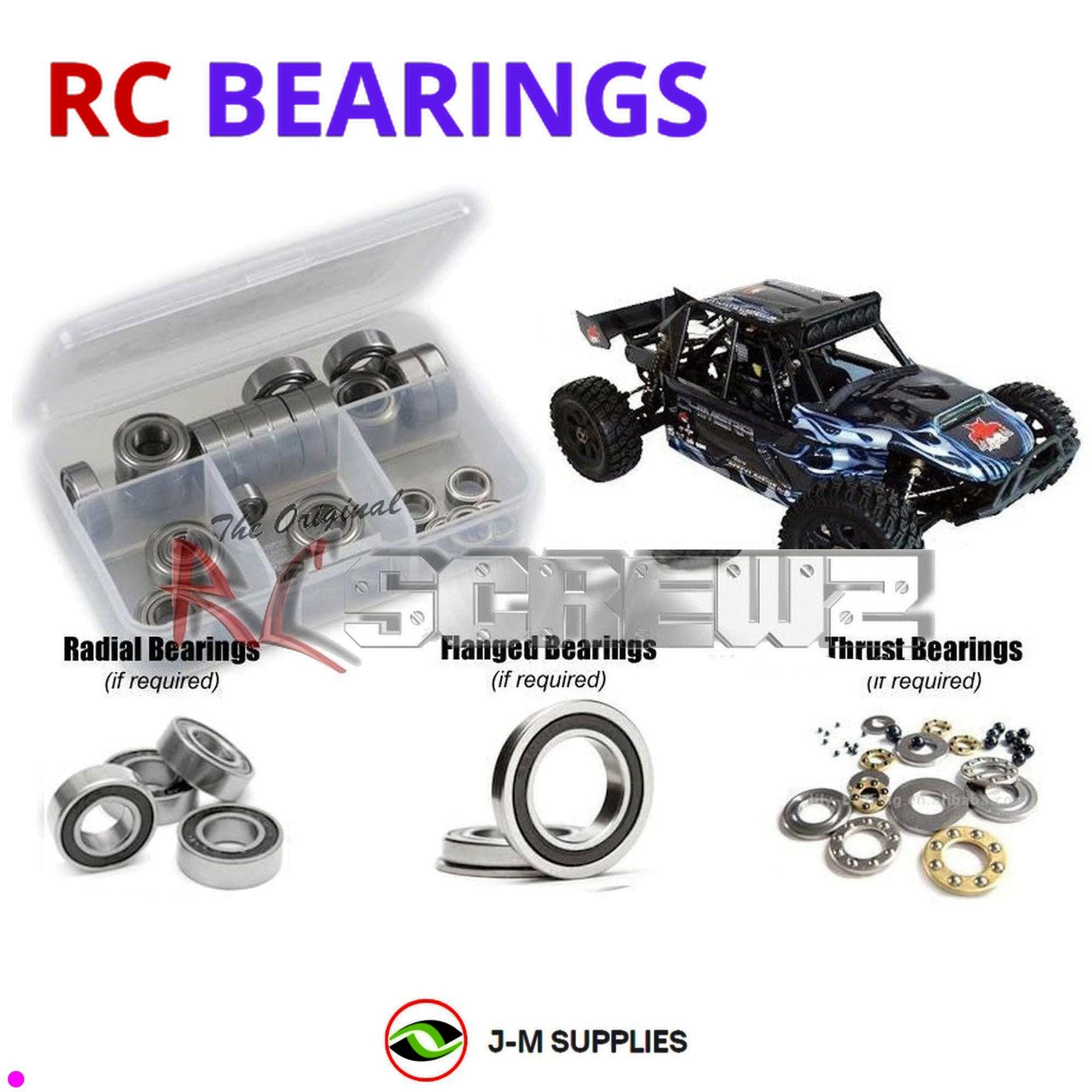 RCScrewZ Rubber Shielded Bearings rcr016r for RedCat Chimera RC Sand Rail 1/5th - Picture 1 of 12