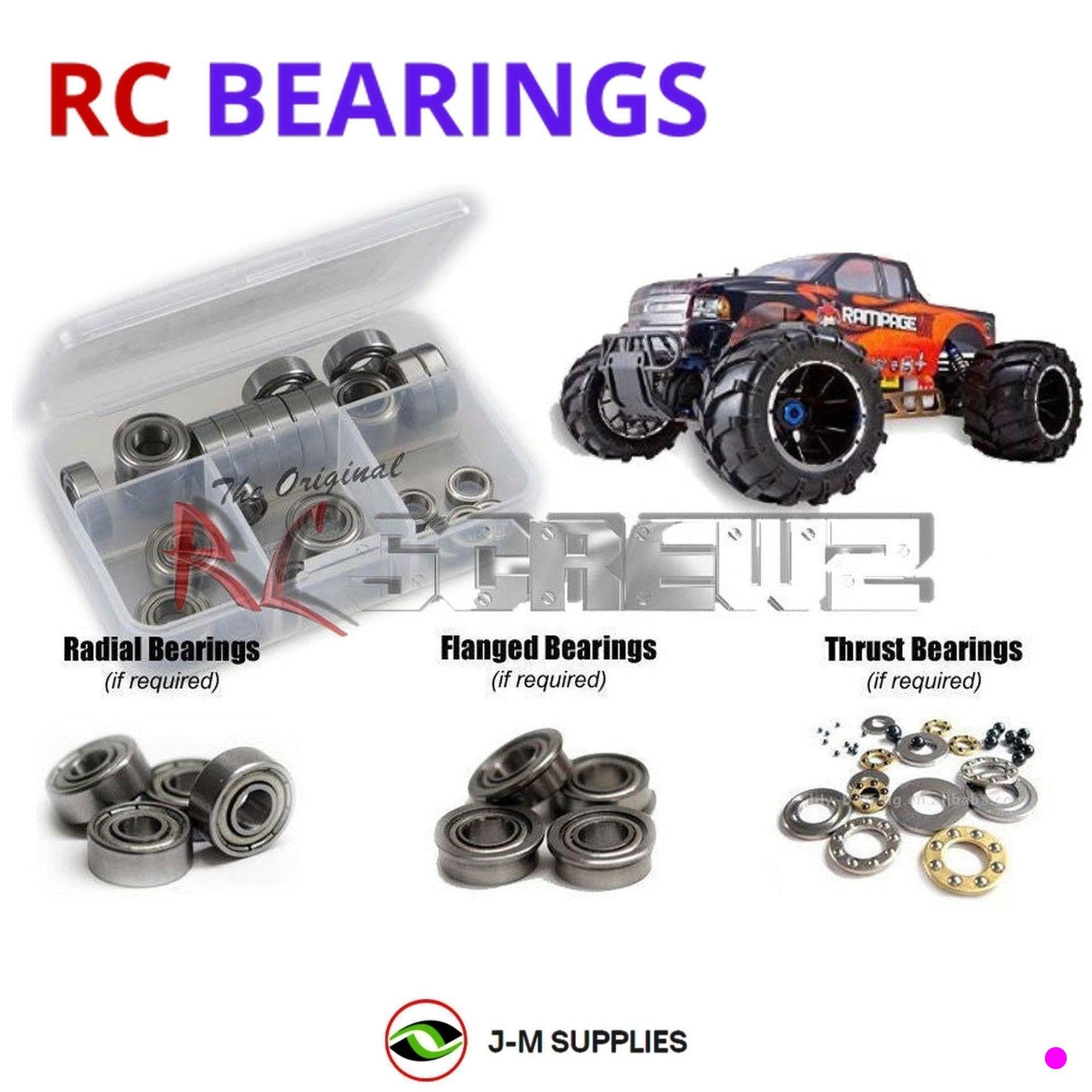 RCScrewZ Metal Shielded Bearings rcr043b for RedCat Racing Rampage MT V3 1/5th - Picture 1 of 12