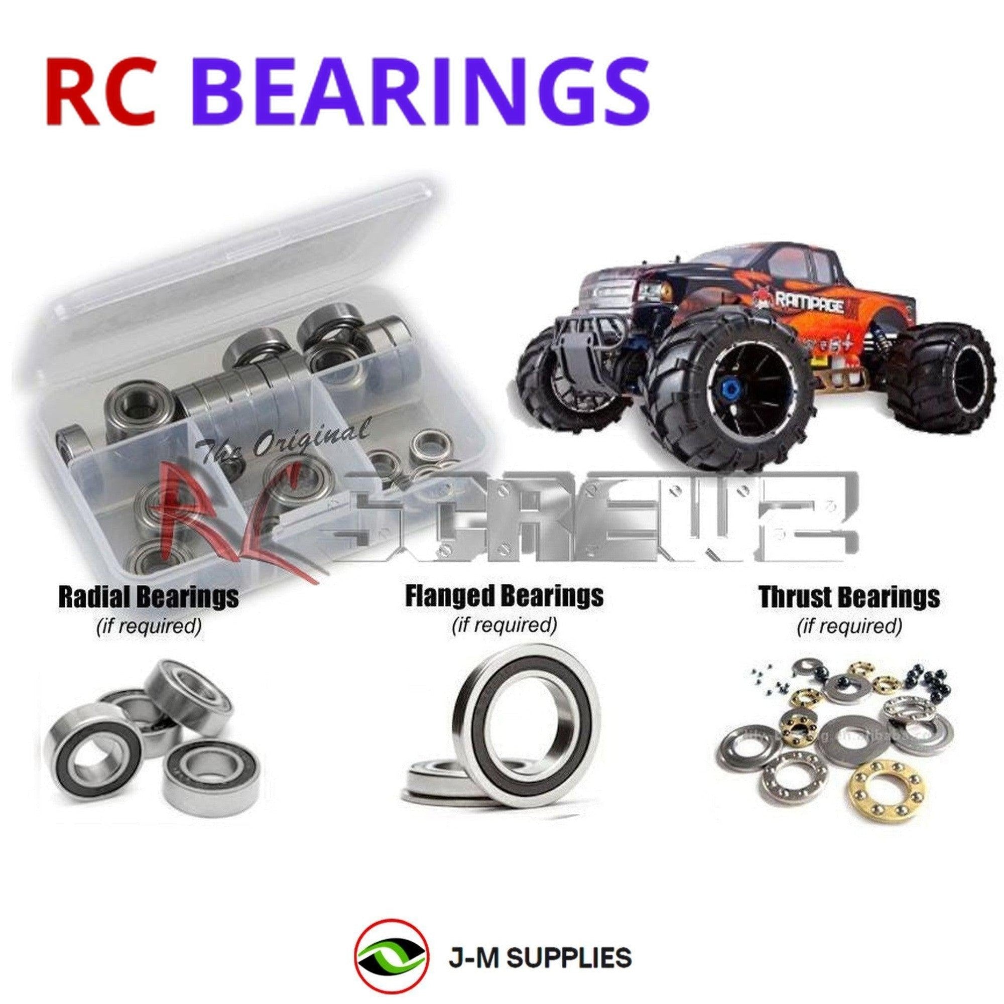 RCScrewZ Rubber Shielded Bearings rcr043r for RedCat Racing Rampage MT V3 1/5th - Picture 1 of 12