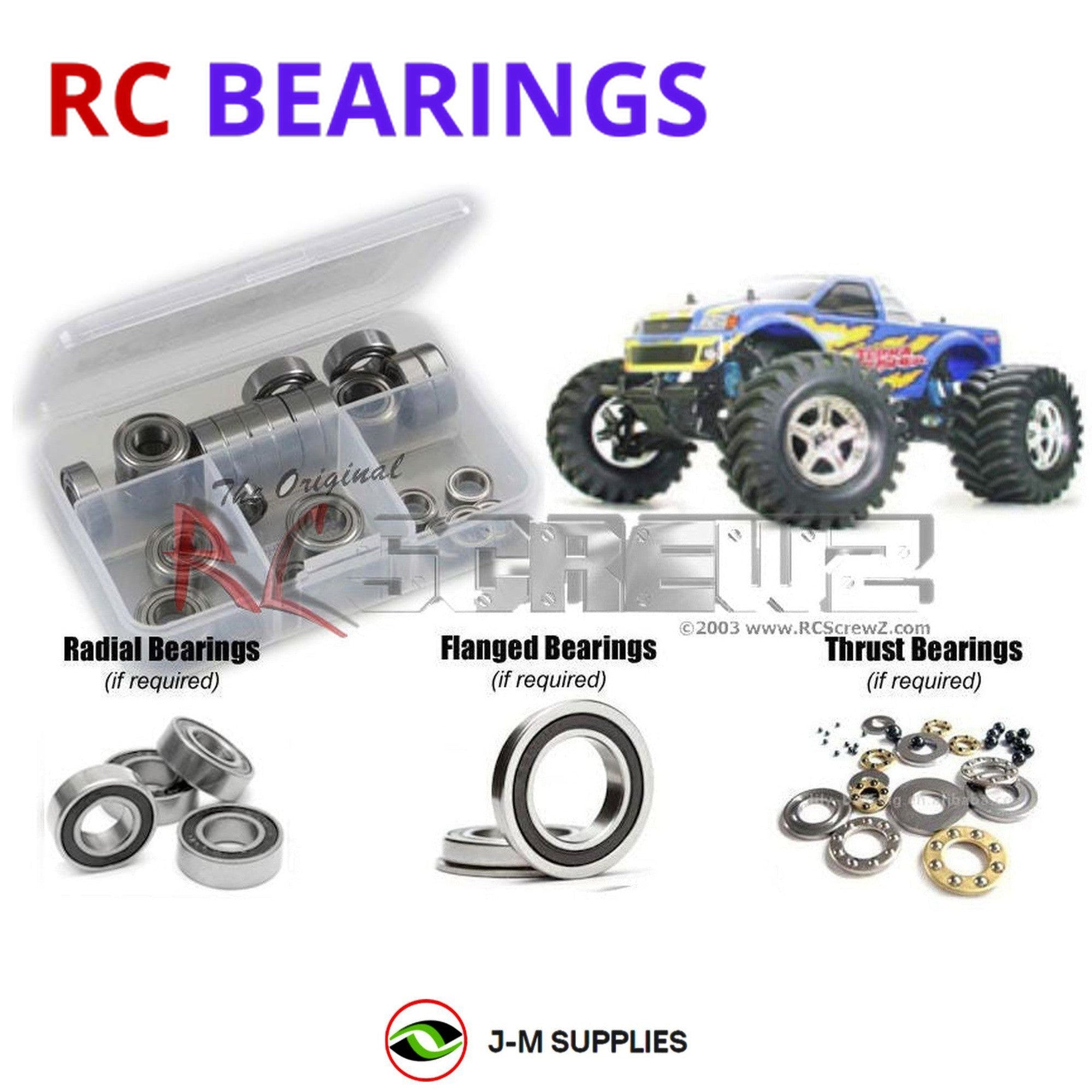 RCScrewZ Rubber Shielded Bearing Kit tam030r for Tamiya Terra Crusher #43501 - Picture 1 of 12