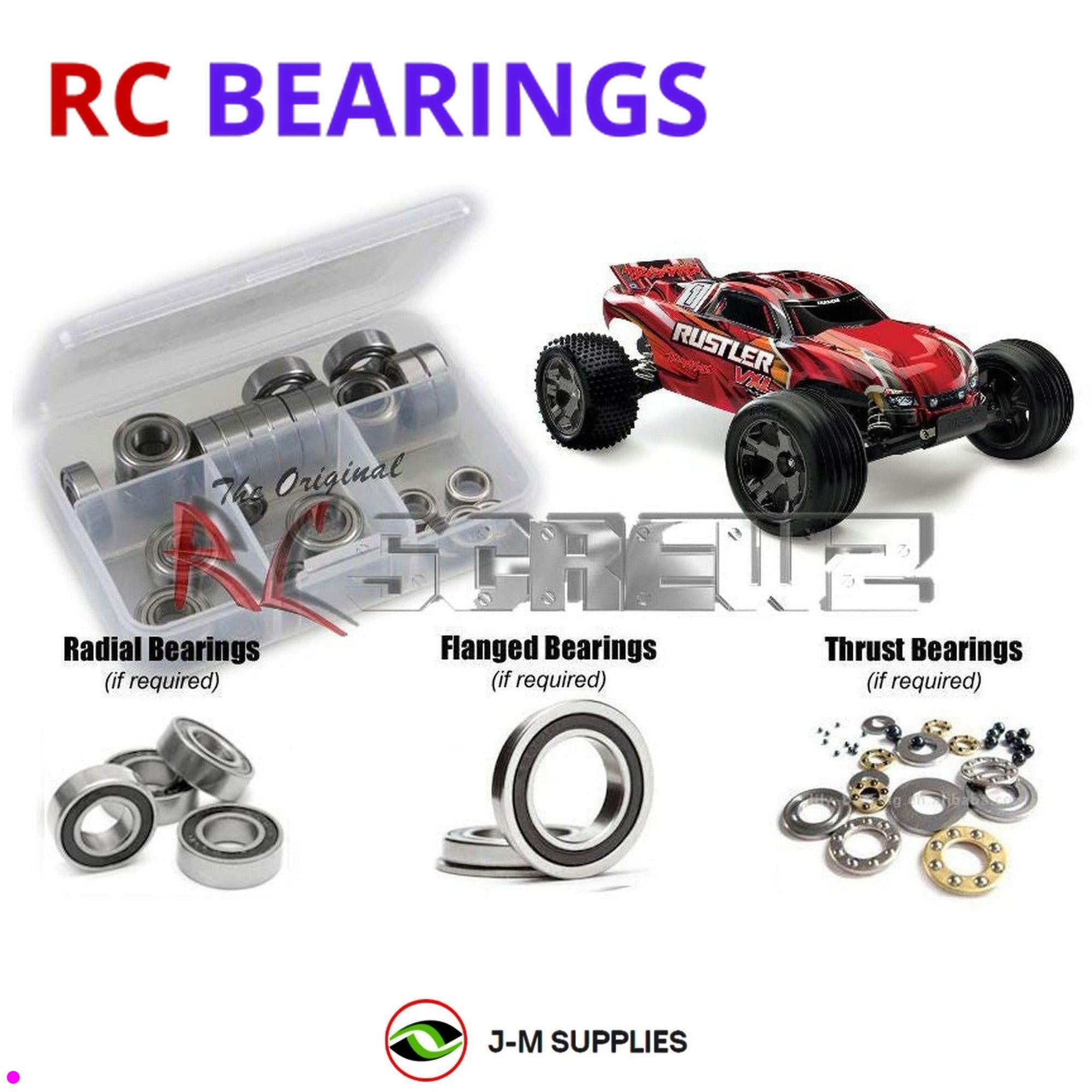 RCScrewZ Rubber Shielded Bearing Kit tra066r for Traxxas Rustler VXL TSM 67076-3 - Picture 1 of 12