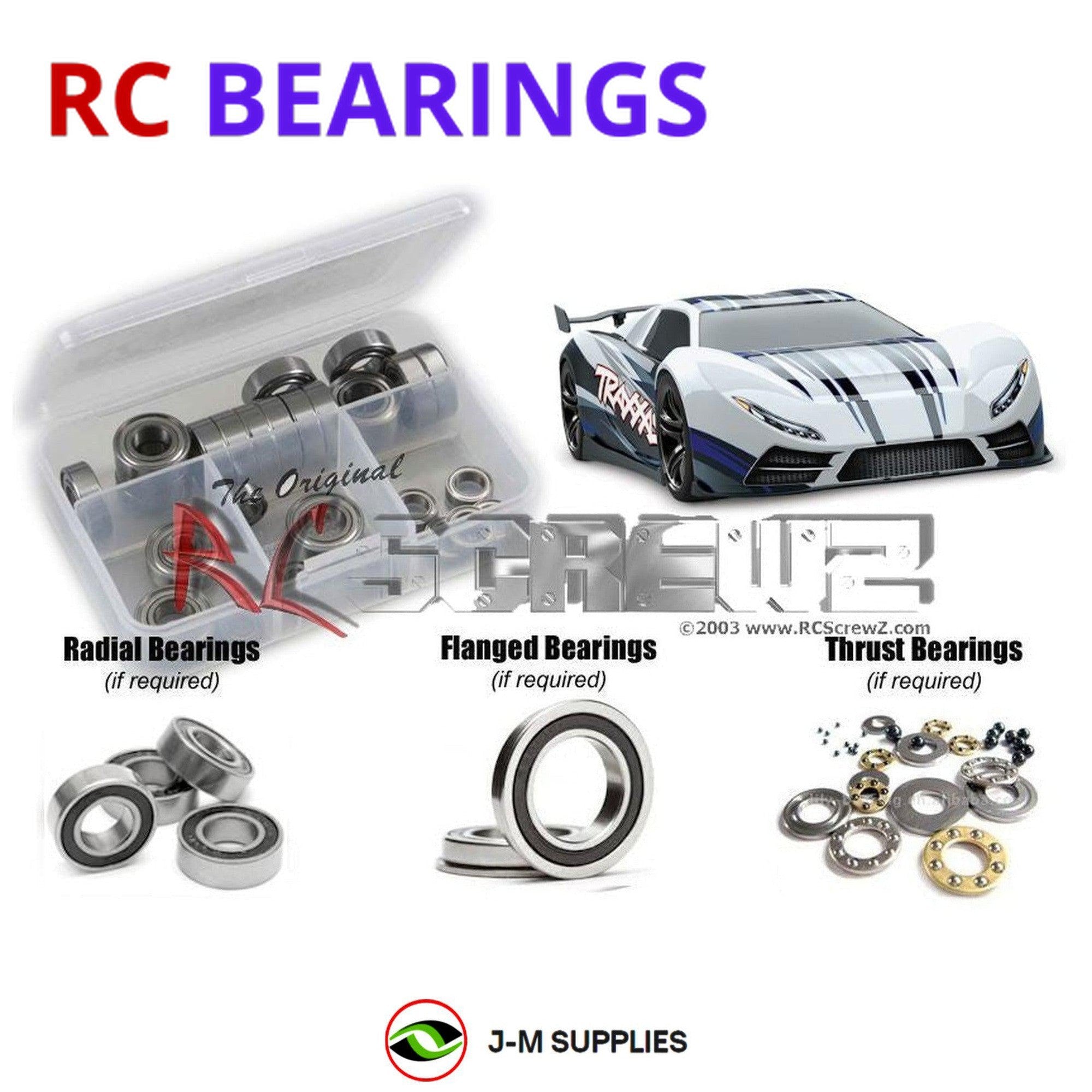 RCScrewZ Rubber Shielded Bearing Kit tra075r for Traxxas XO-1 TSM Ed. - Picture 1 of 12